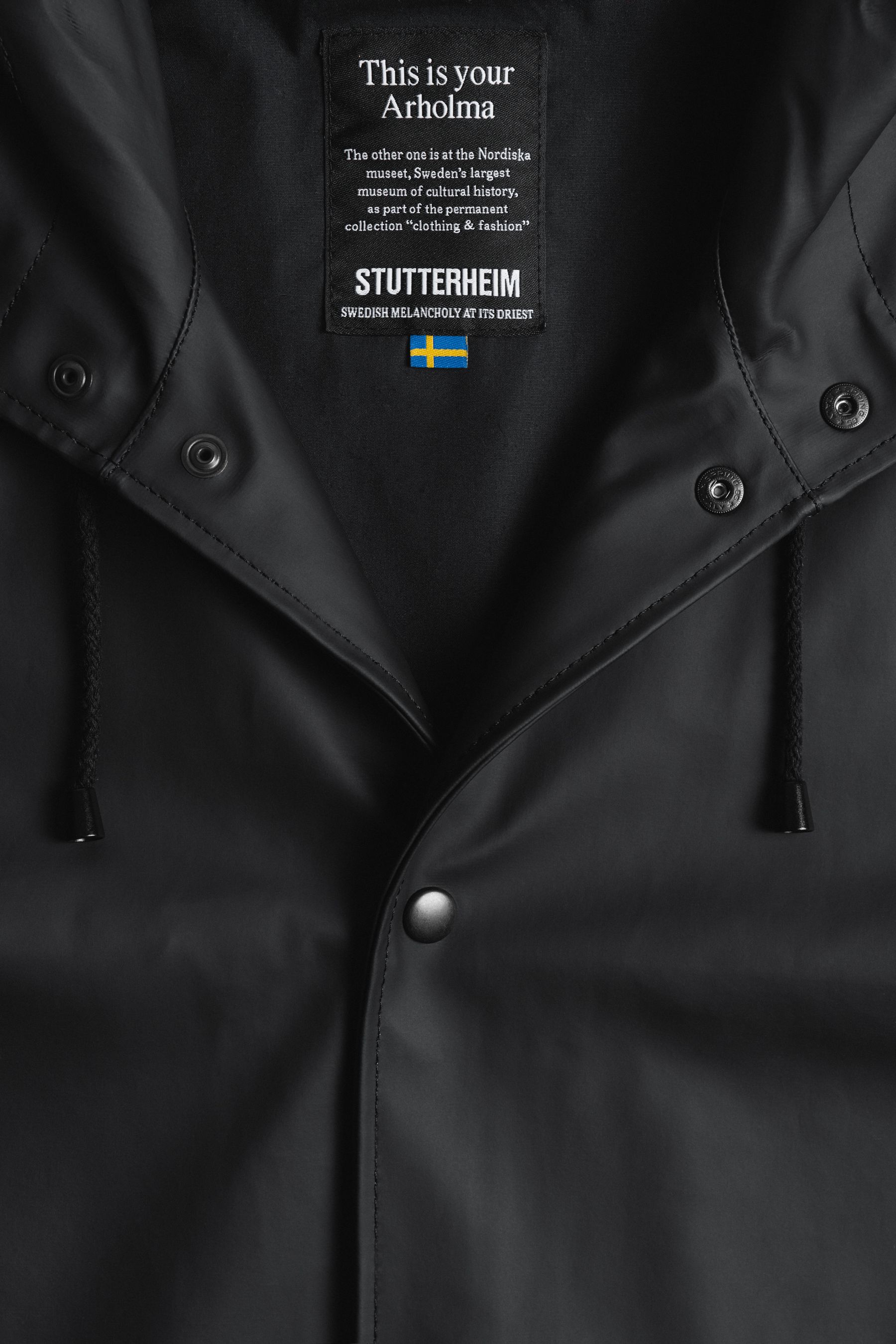 stutterheim arholma raincoat black men jackets raincoats