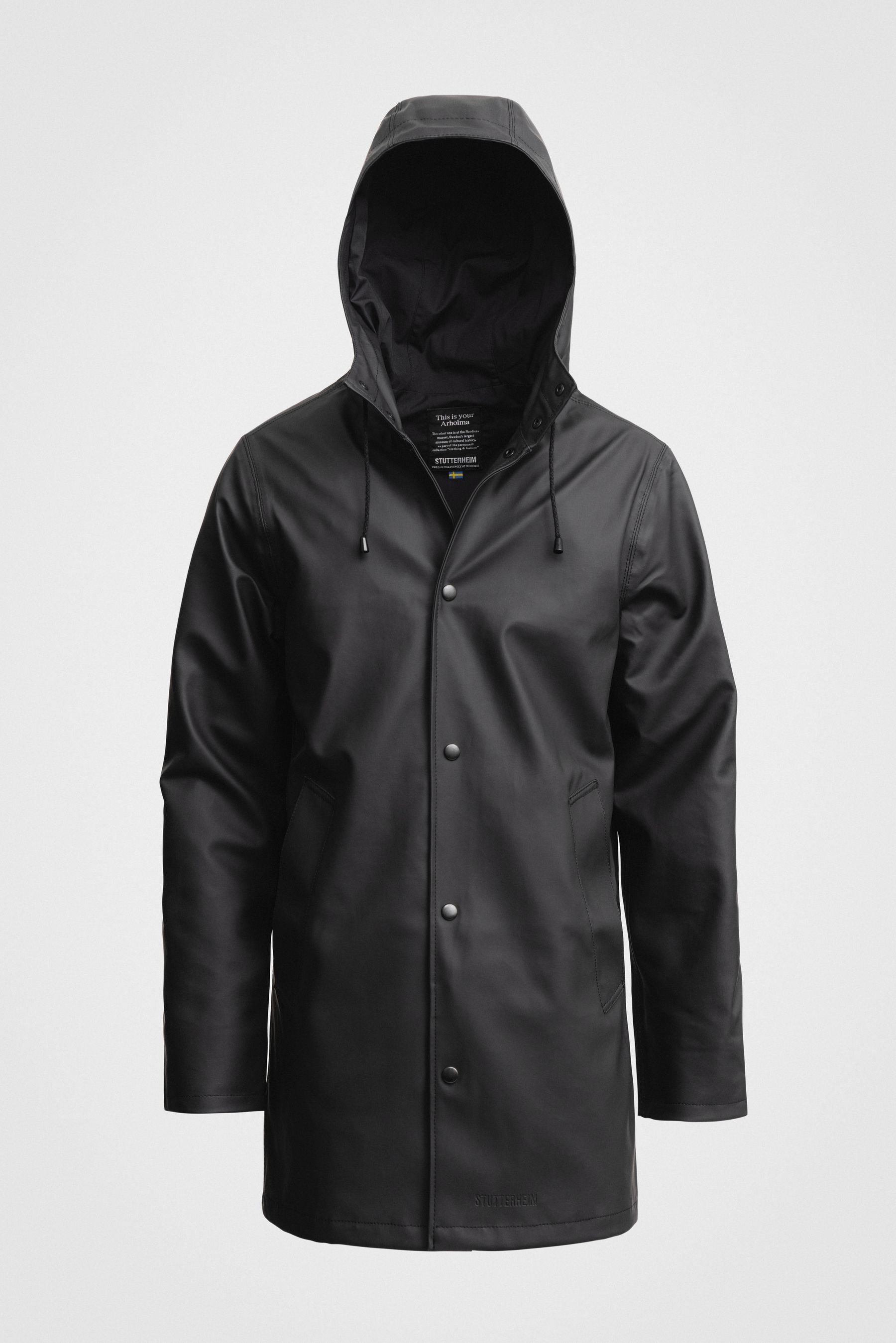 stutterheim arholma raincoat black men jackets raincoats