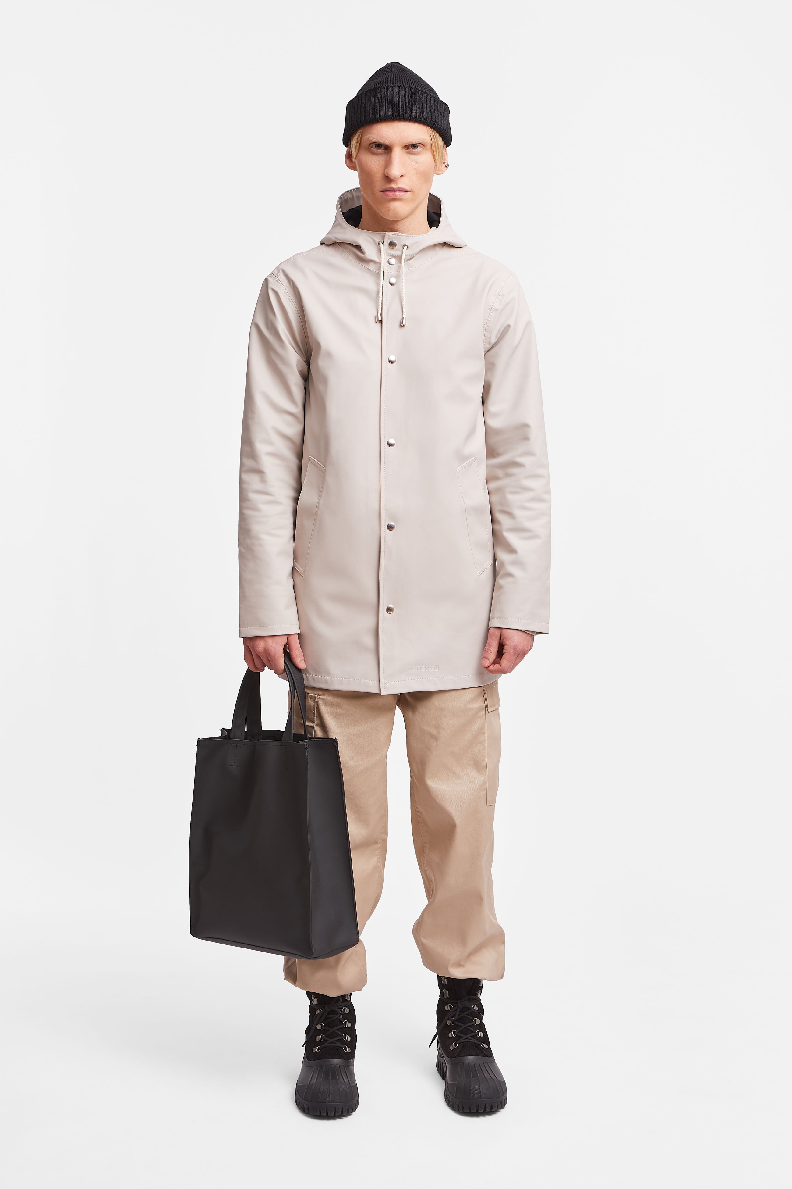 stutterheim arholma raincoat light sand men jackets raincoats