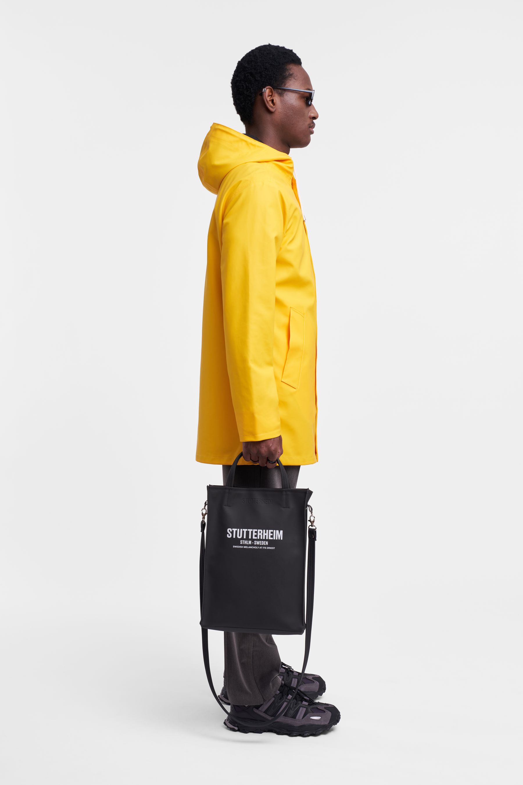 stutterheim arholma raincoat yellow men jackets raincoats