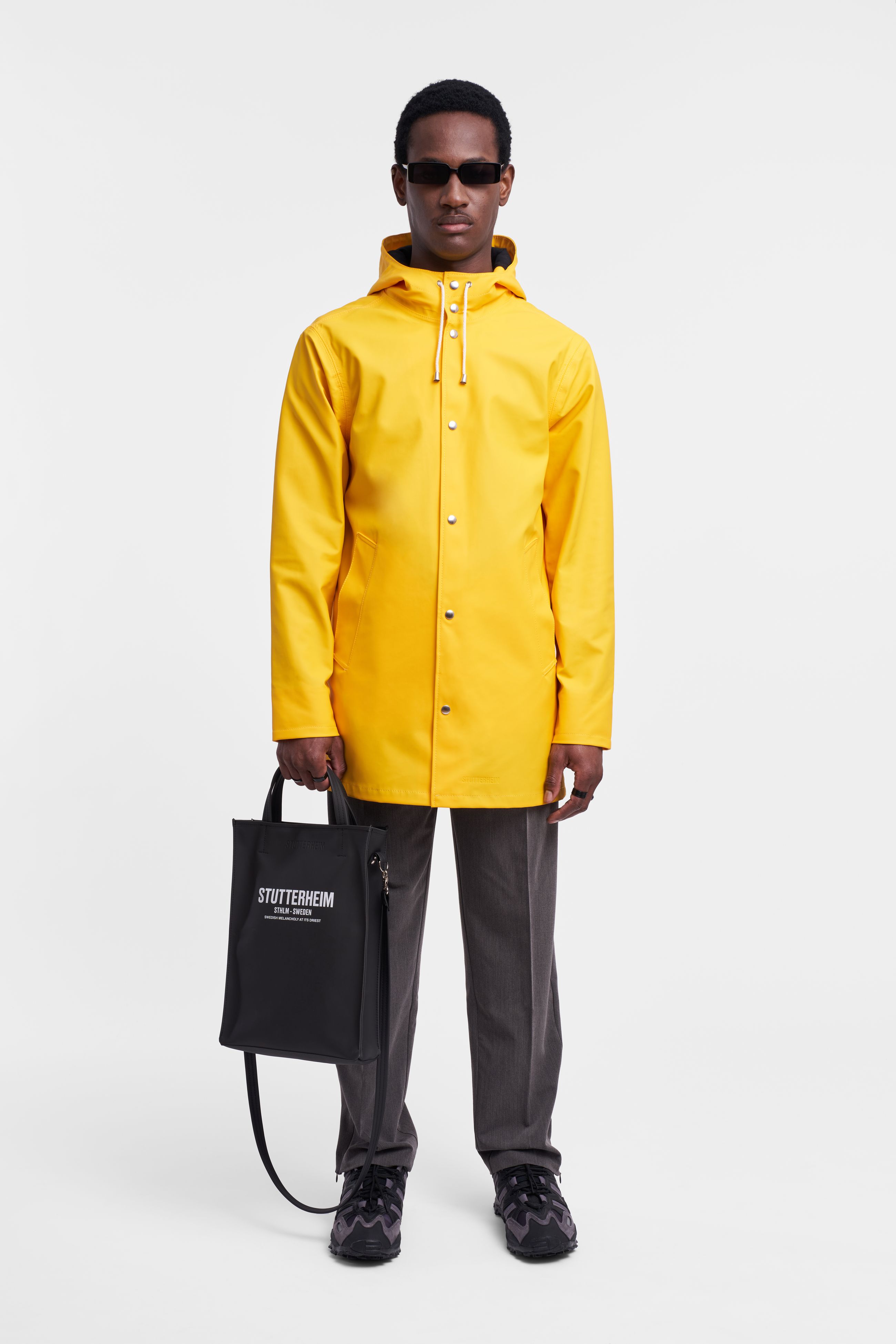 stutterheim arholma raincoat yellow men jackets raincoats