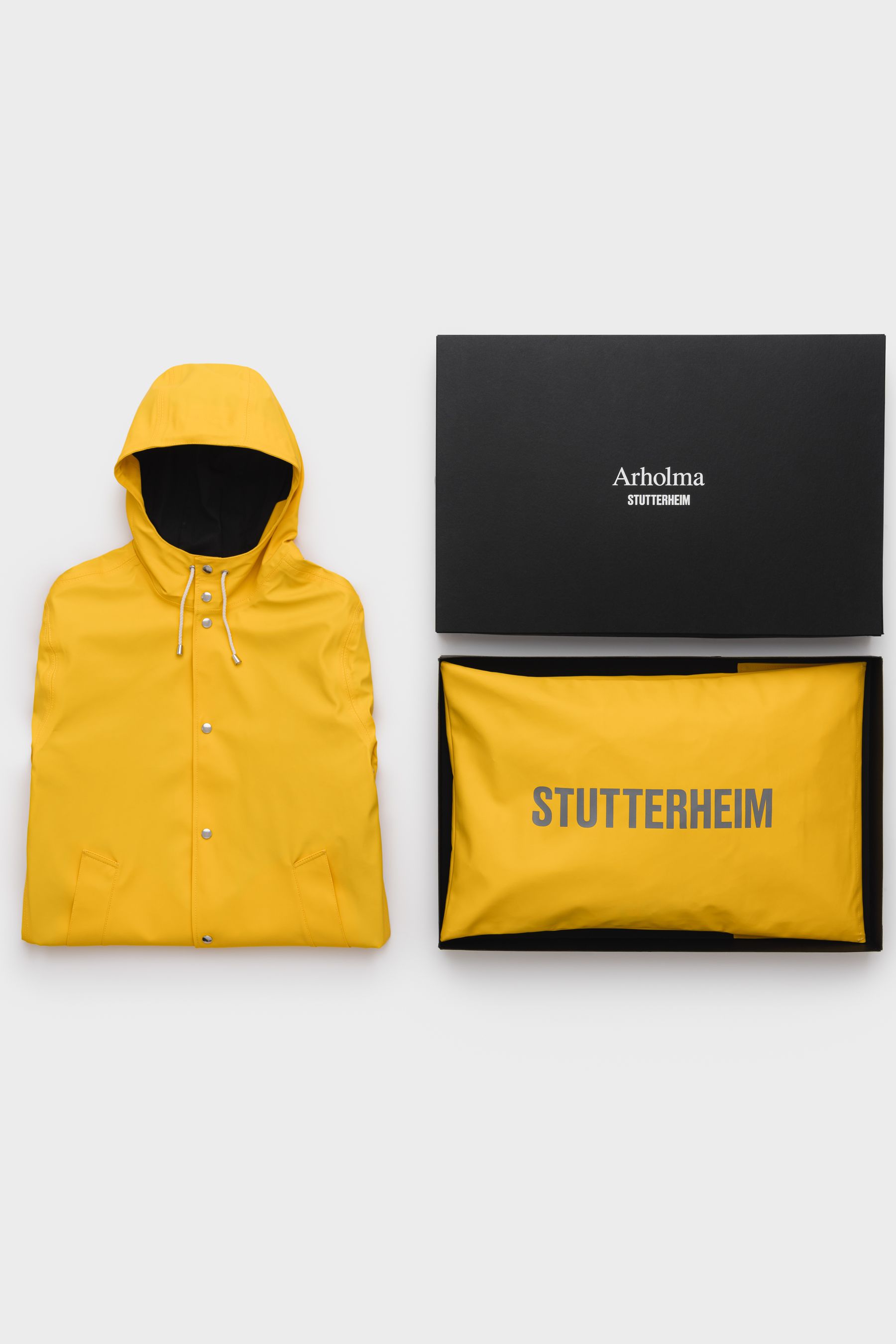 stutterheim arholma raincoat yellow men jackets raincoats