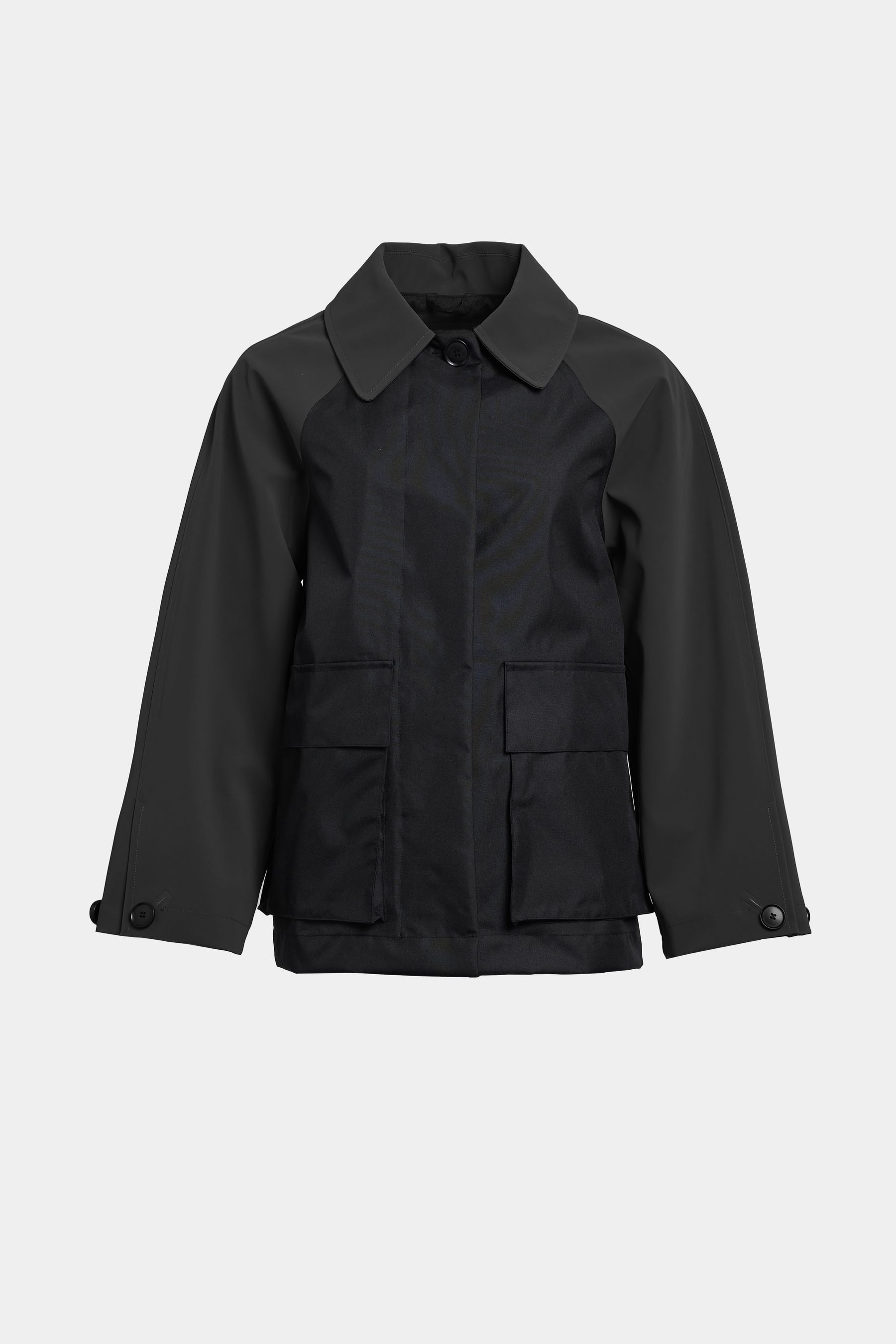 stutterheim bandhagen patch raincoat black women jackets raincoats