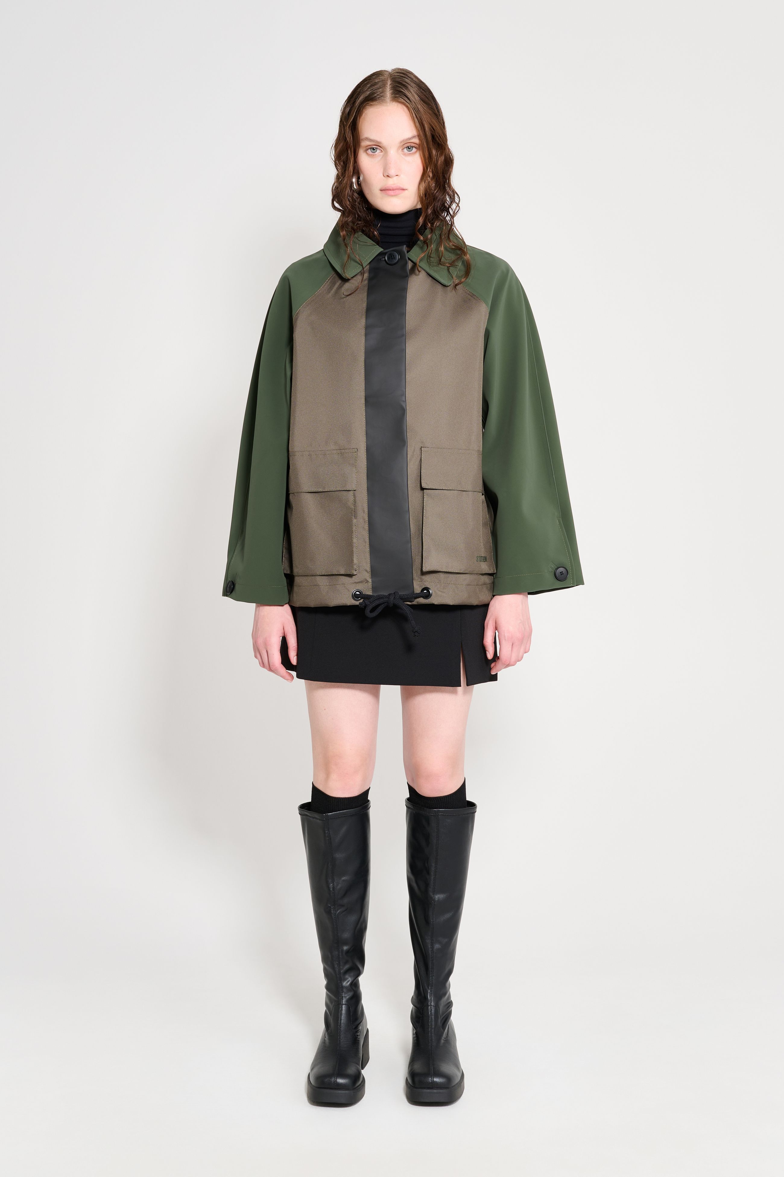 stutterheim bandhagen patch green/green/black women jackets