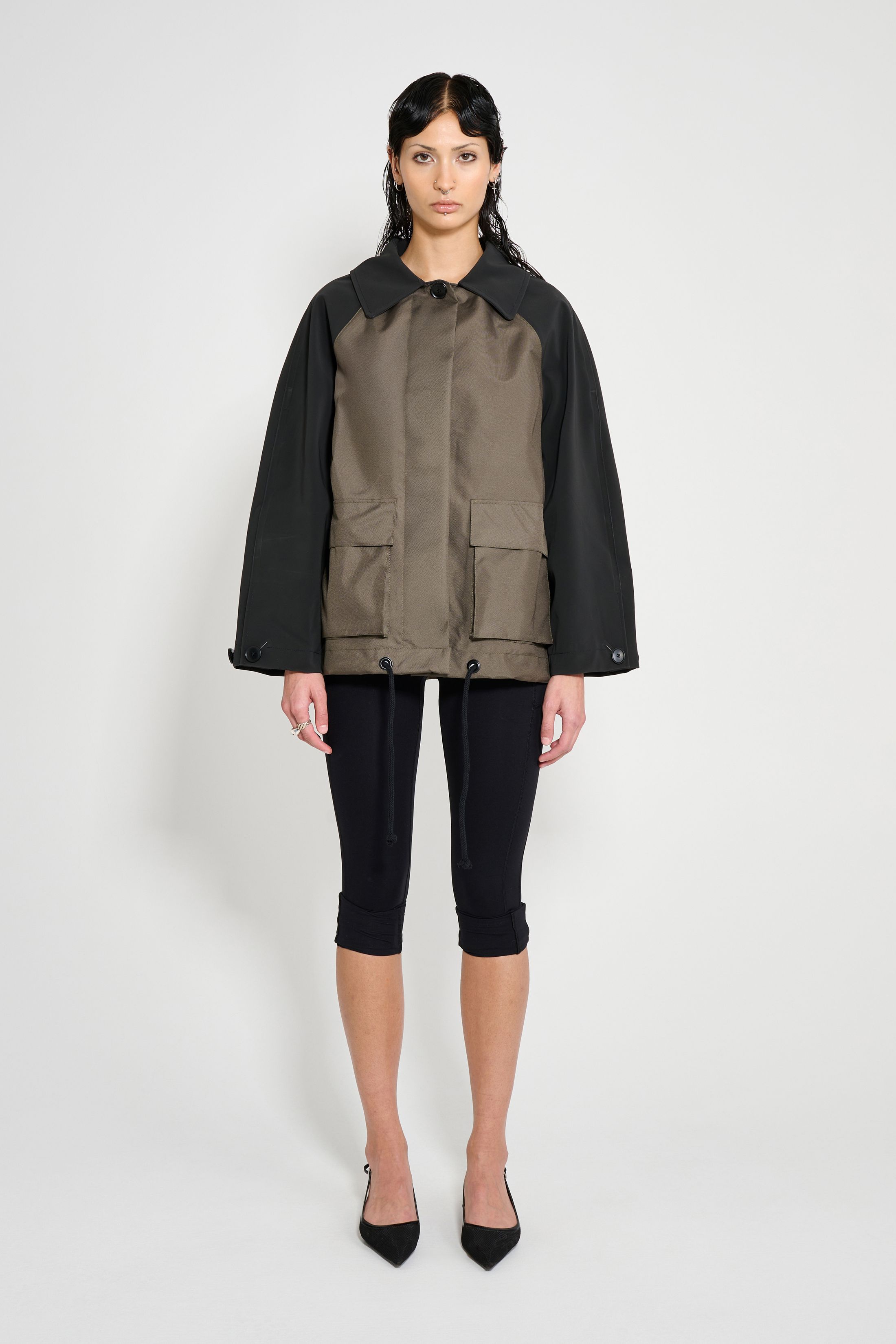 stutterheim bandhagen patch jacket green/black women jackets