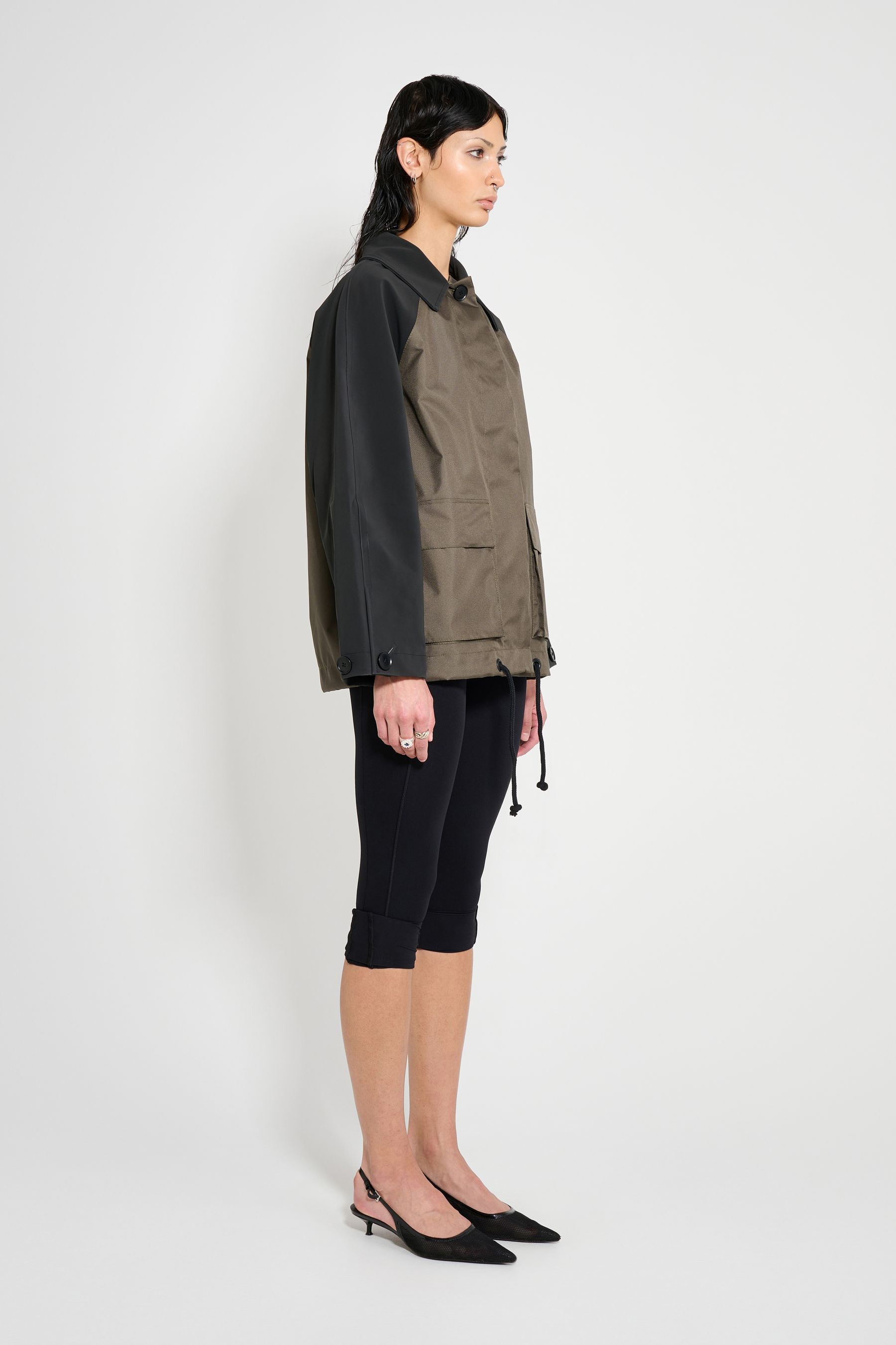 stutterheim bandhagen patch jacket green/black women jackets