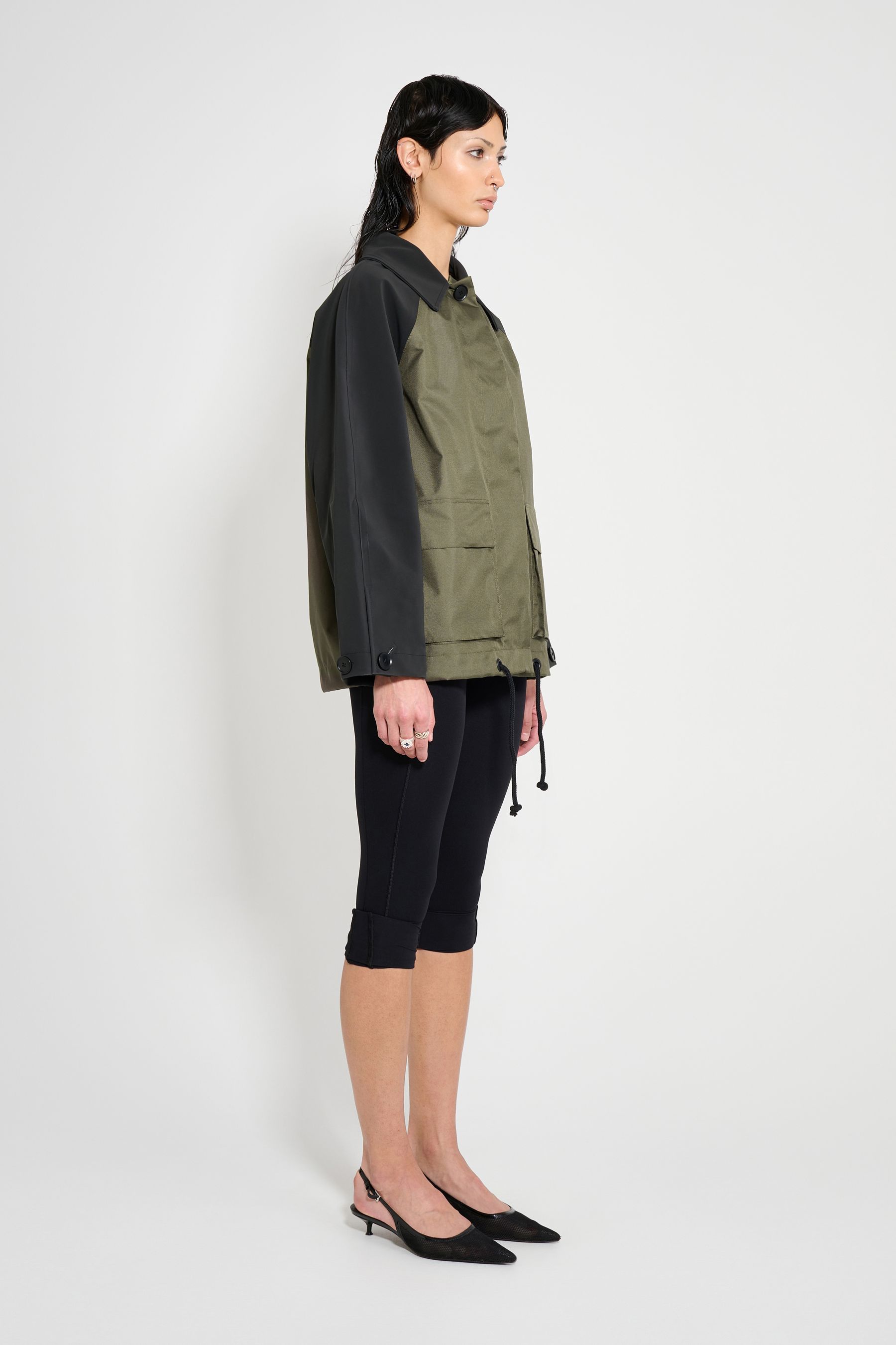 stutterheim bandhagen patch jacket green/black women jackets