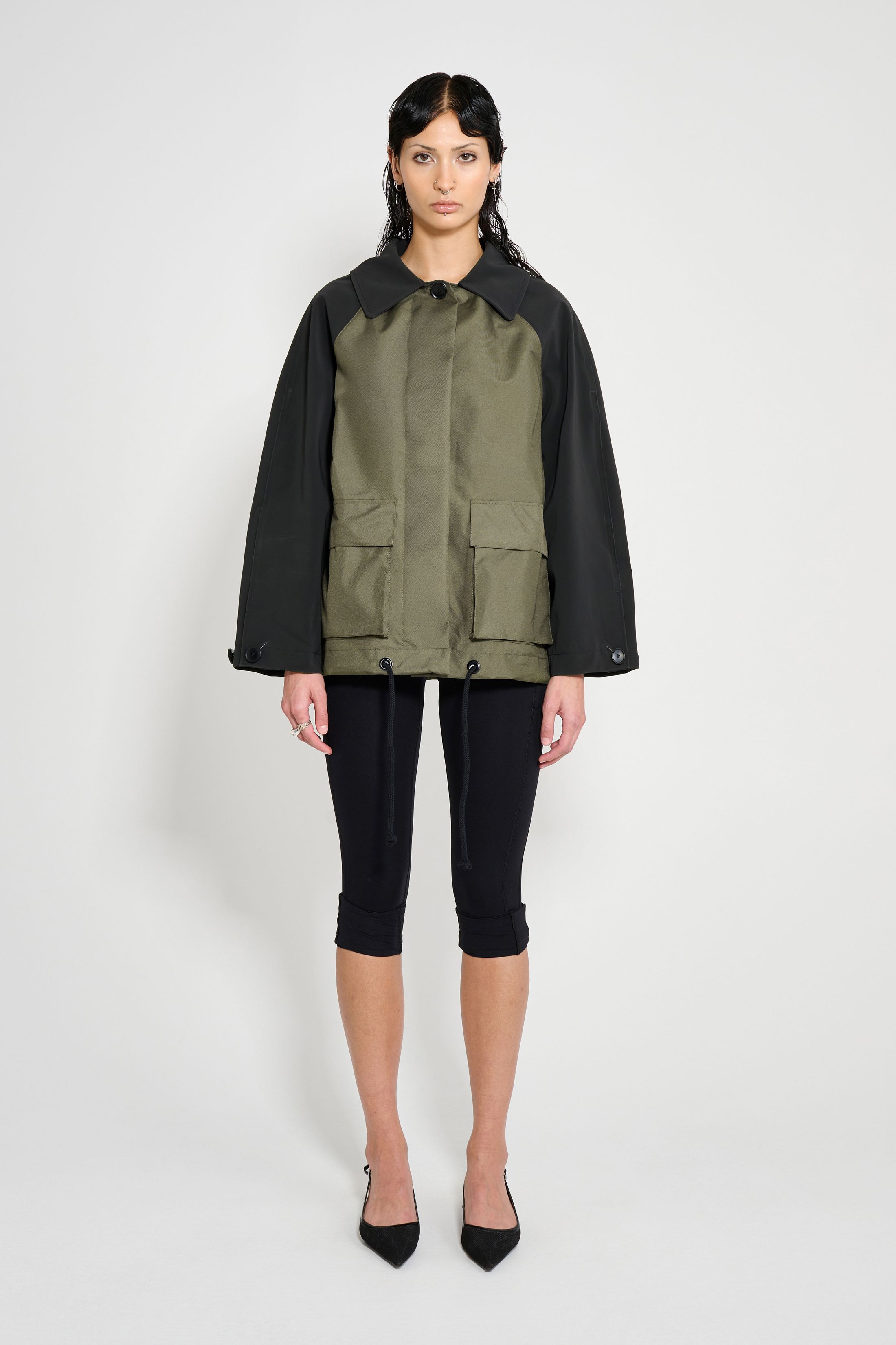 stutterheim bandhagen patch jacket green/black women jackets