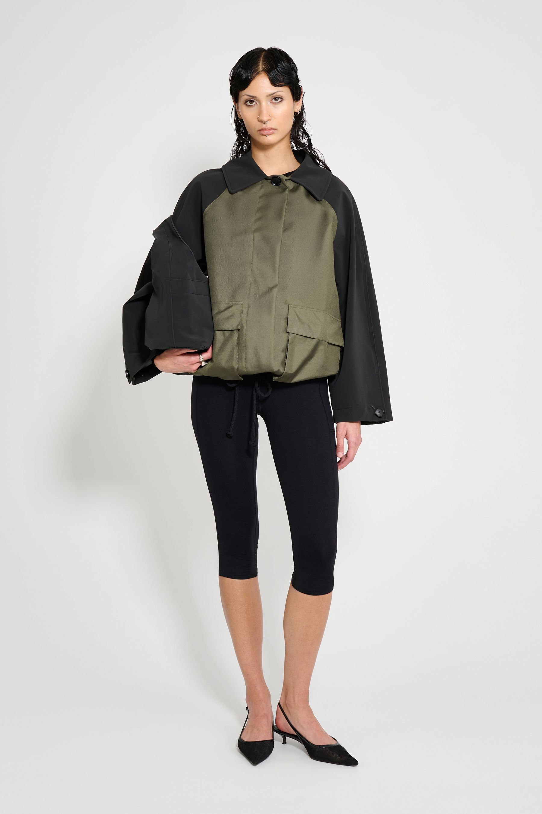 stutterheim bandhagen patch jacket green/black women jackets
