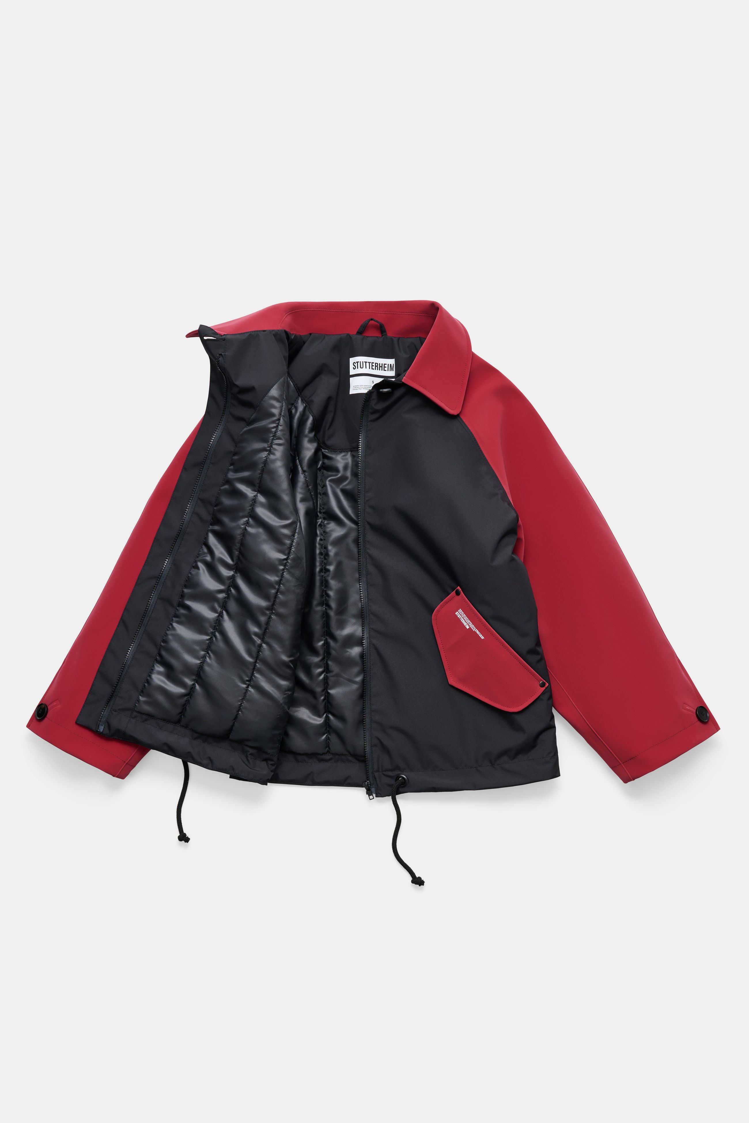 stutterheim bandhagen winter jacket black/burgundy women jackets winter-coats