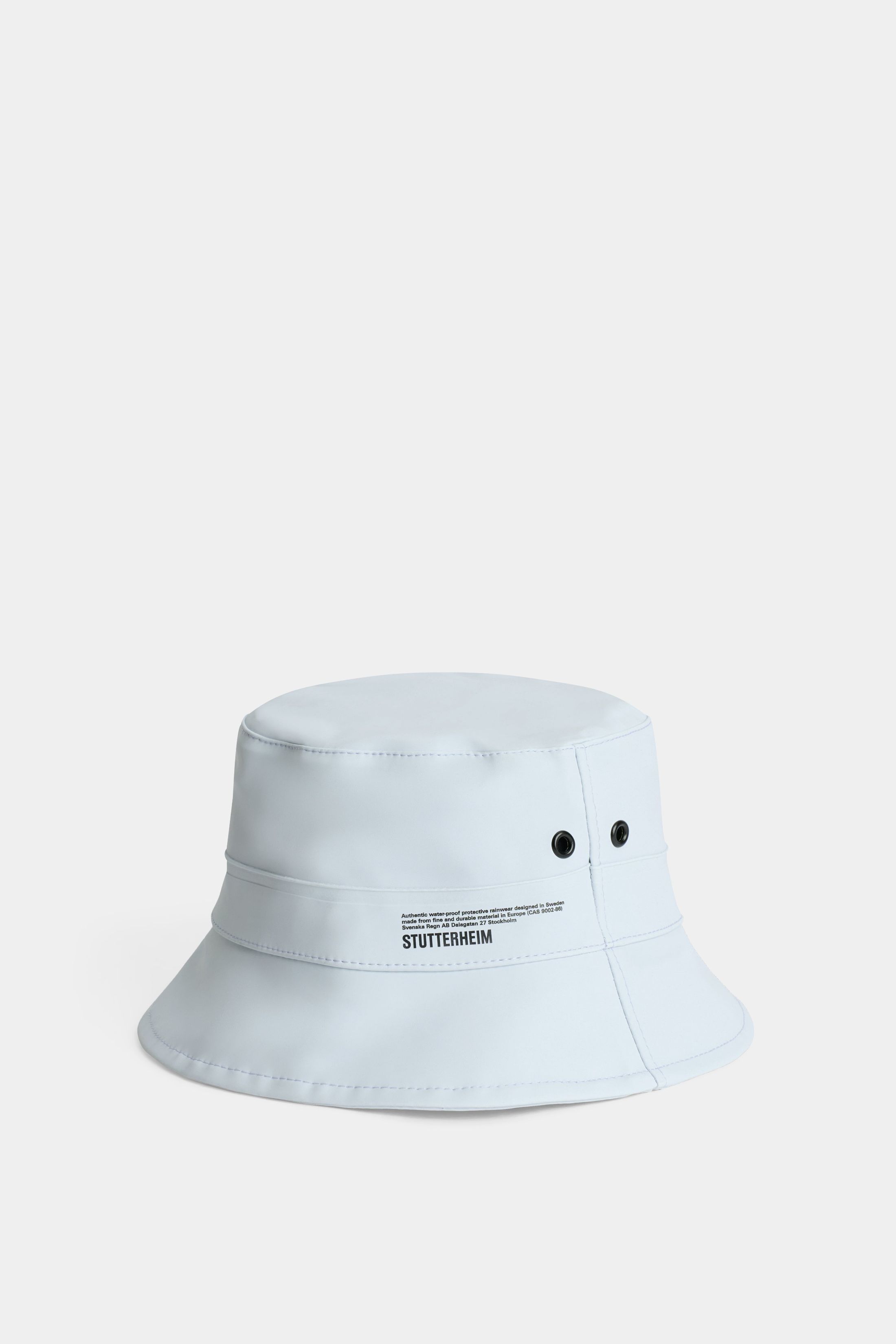 stutterheim beckholmen matte bucket hat frost grey accessories hats-and-scarves bucket-hats