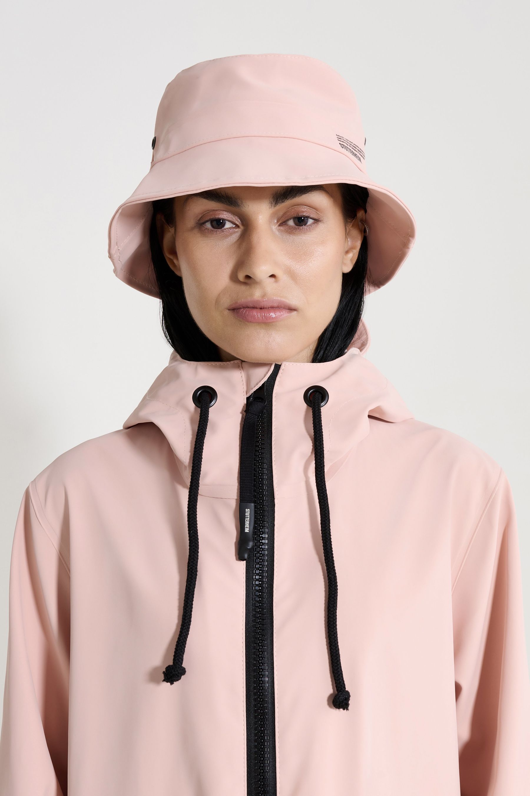 stutterheim beckholmen matte bucket hat pale pink accessories hats-and-scarves bucket-hats