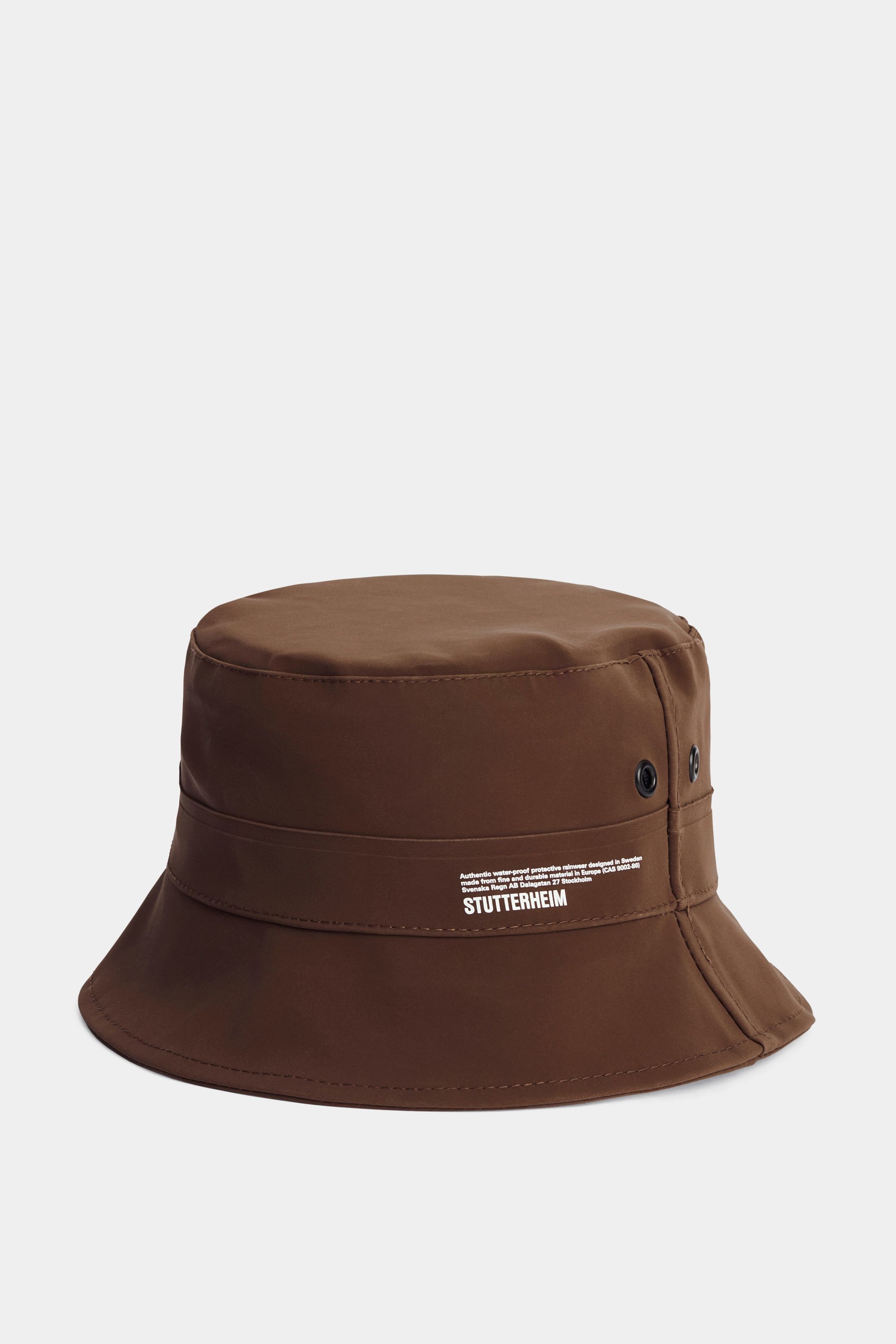 stutterheim beckholmen matte bucket hat dark brown accessories hats-and-scarves bucket-hats