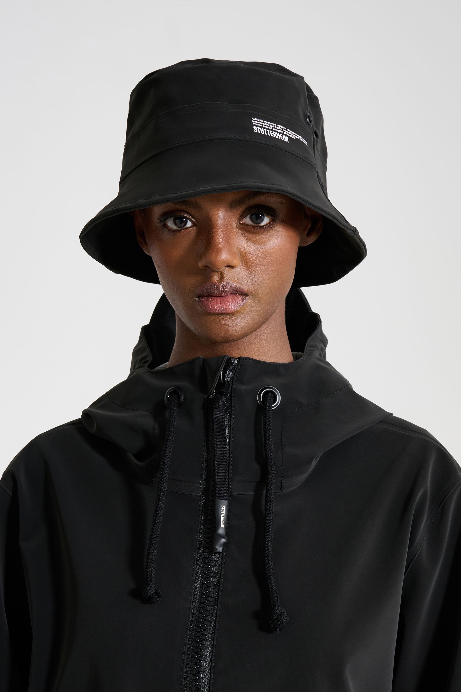 stutterheim beckholmen matte bucket hat black accessories hats-and-scarves bucket-hats