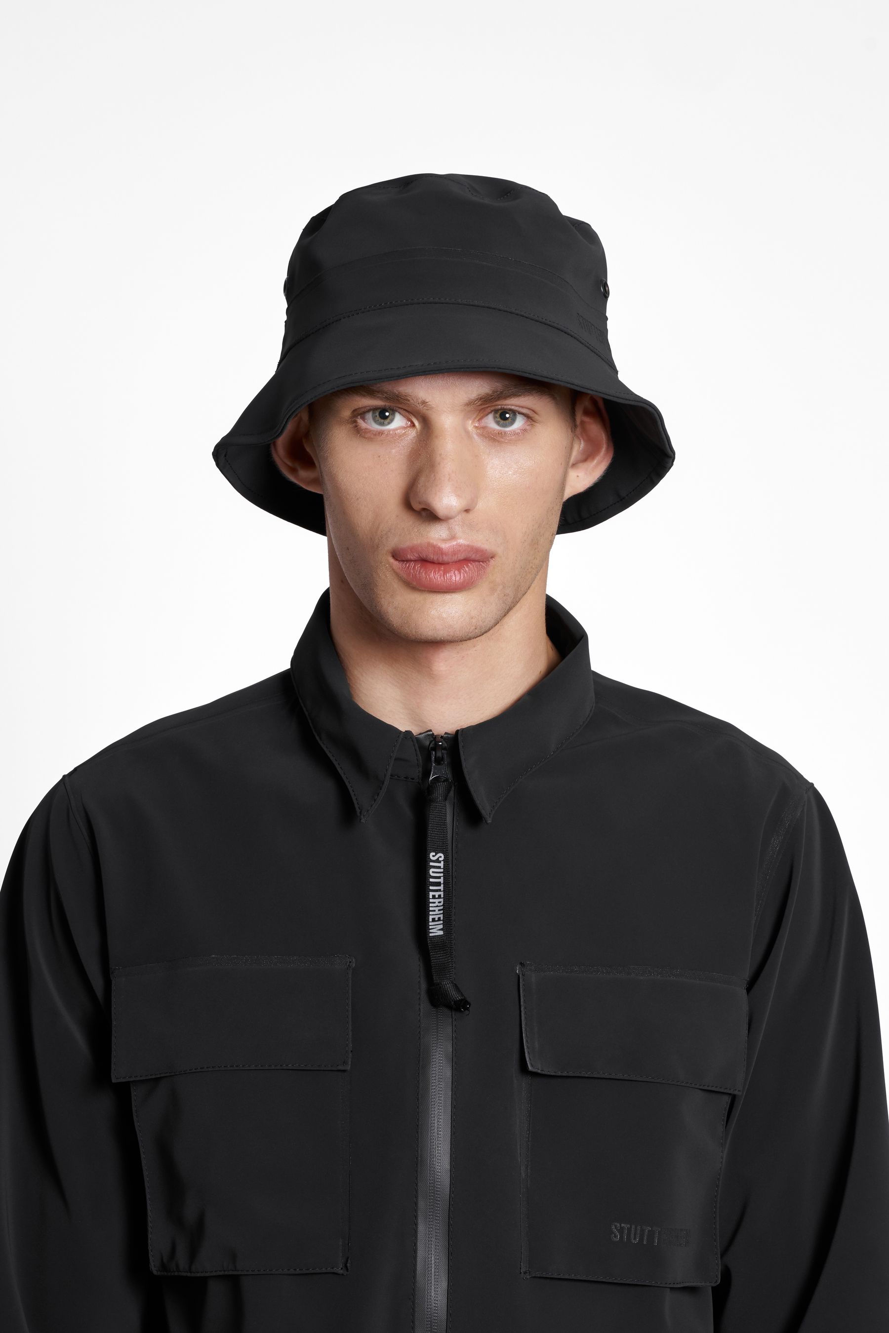 stutterheim beckholmen matte bucket hat black accessories hats-and-scarves bucket-hats