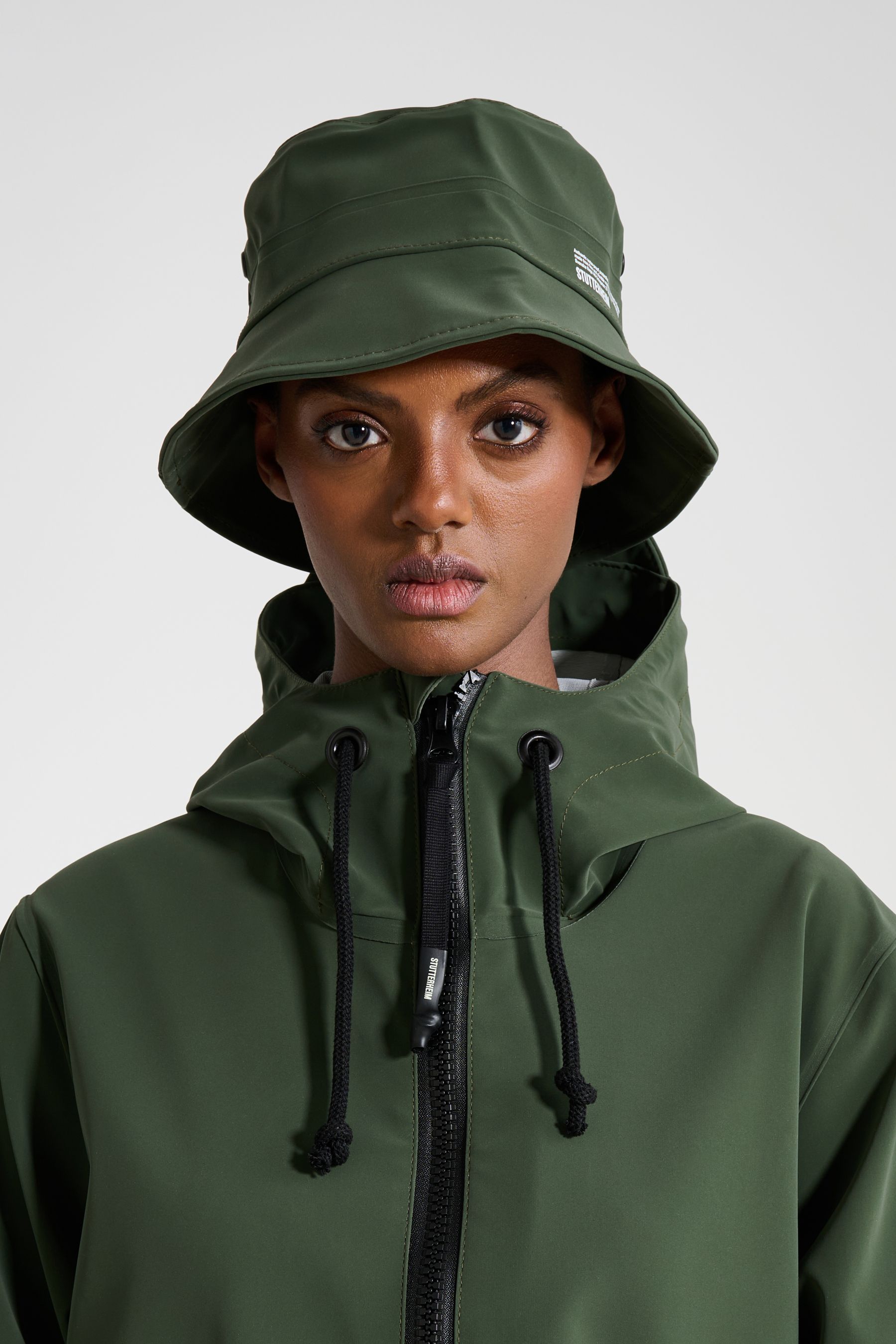 stutterheim beckholmen matte bucket hat green accessories hats-and-scarves bucket-hats