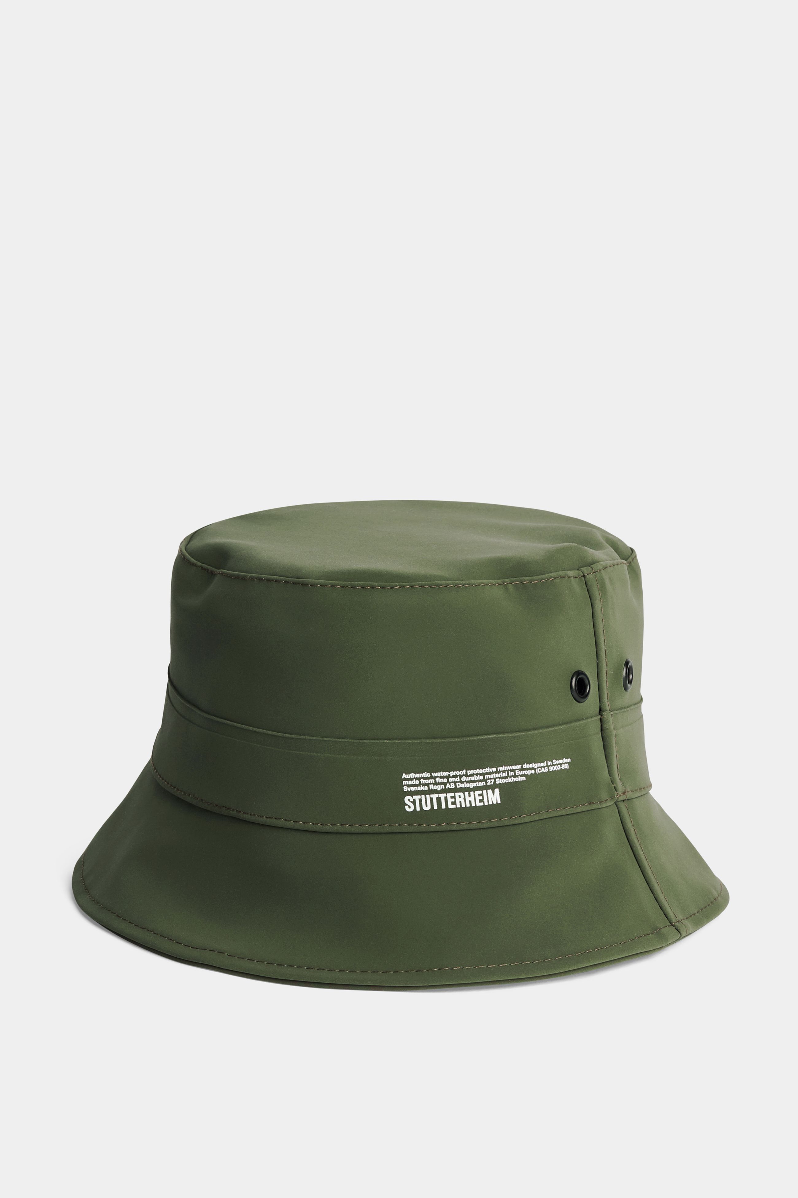 stutterheim beckholmen matte bucket hat green accessories hats-and-scarves bucket-hats