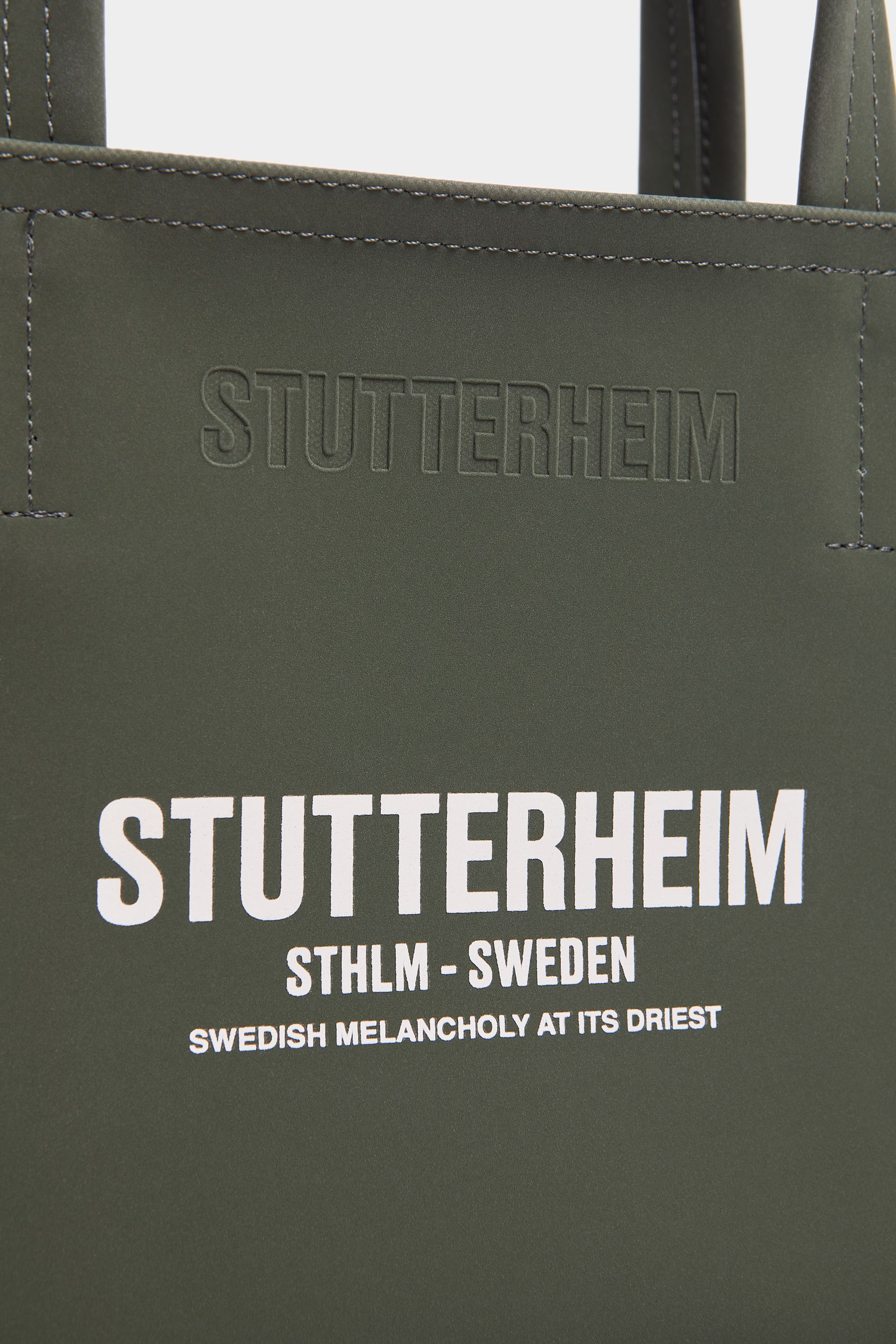 stutterheim biblio matte bag dark green accessories bags handbags