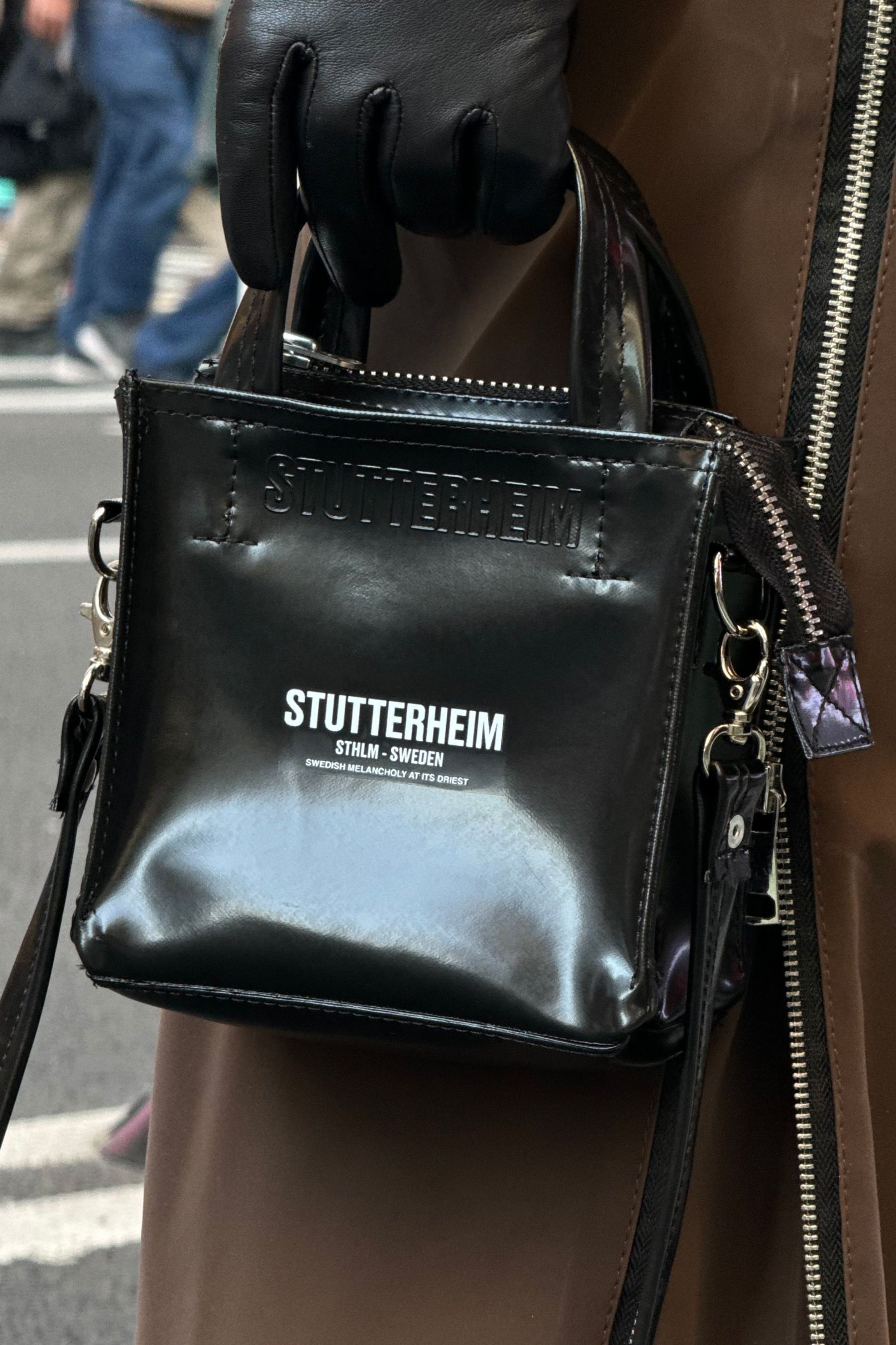 stutterheim biblio opal mini bag black accessories bags handbags