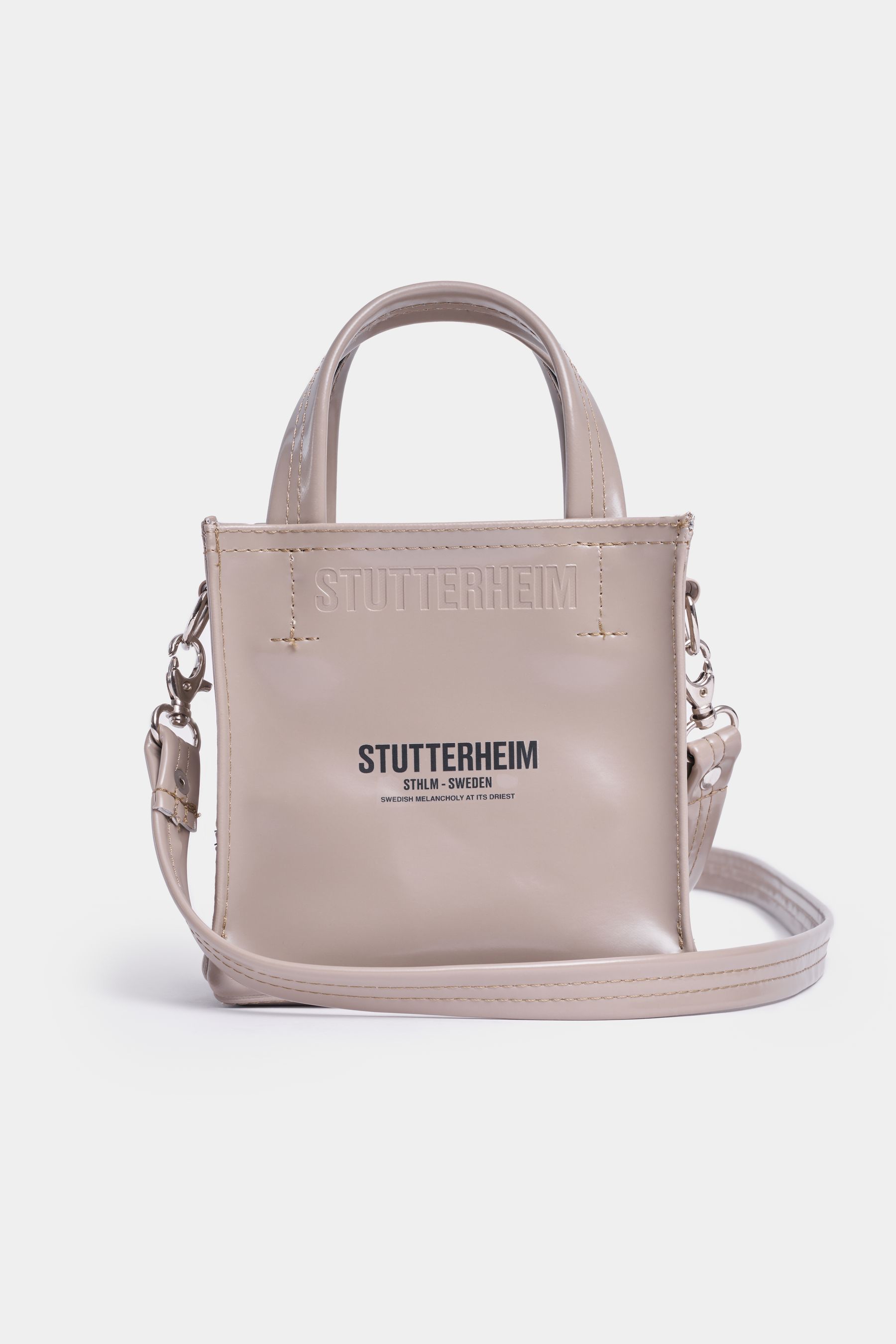 stutterheim biblio opal mini bag potato  aw24