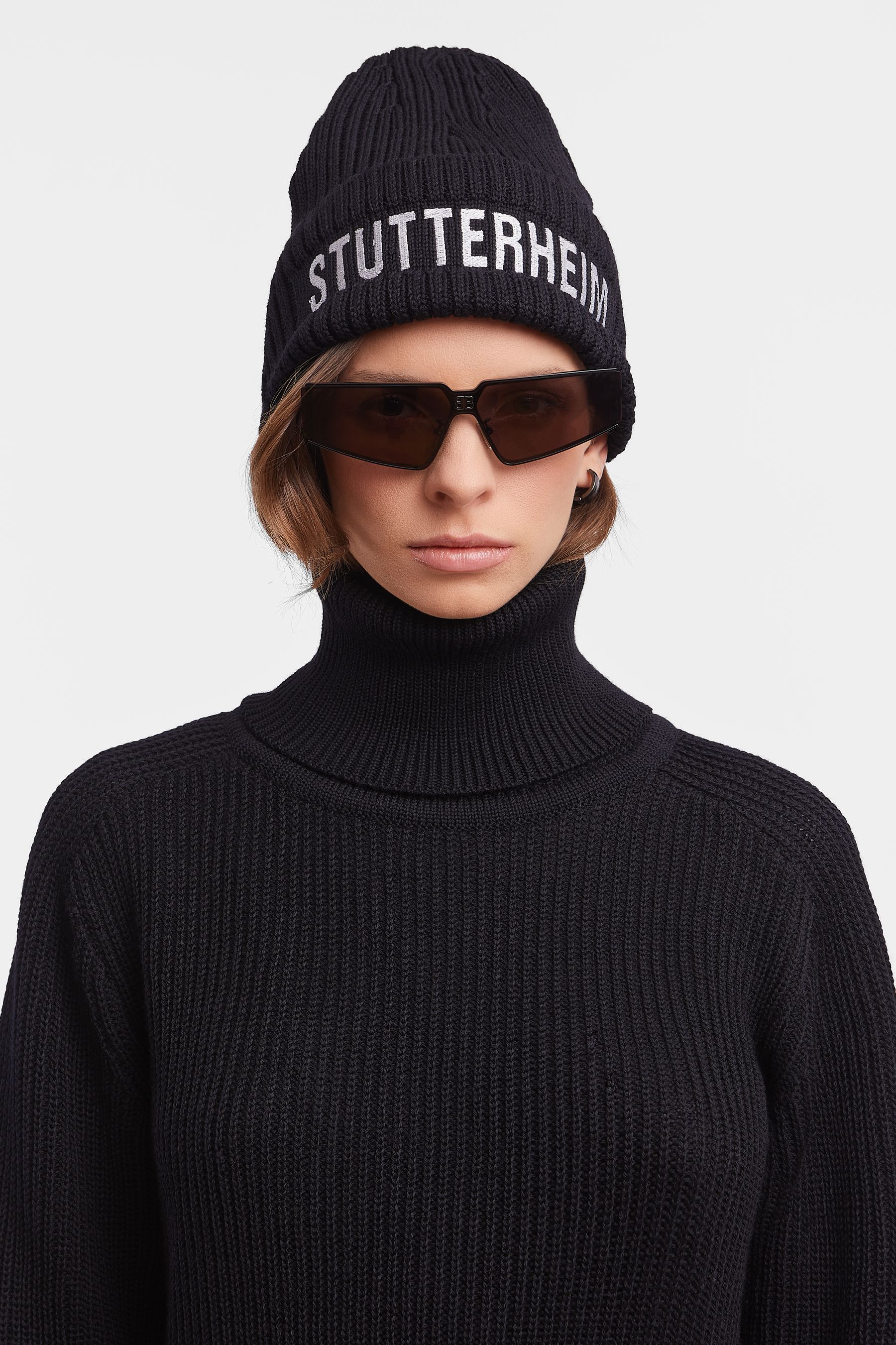 stutterheim big l beanie black accessories hats-and-scarves beanies