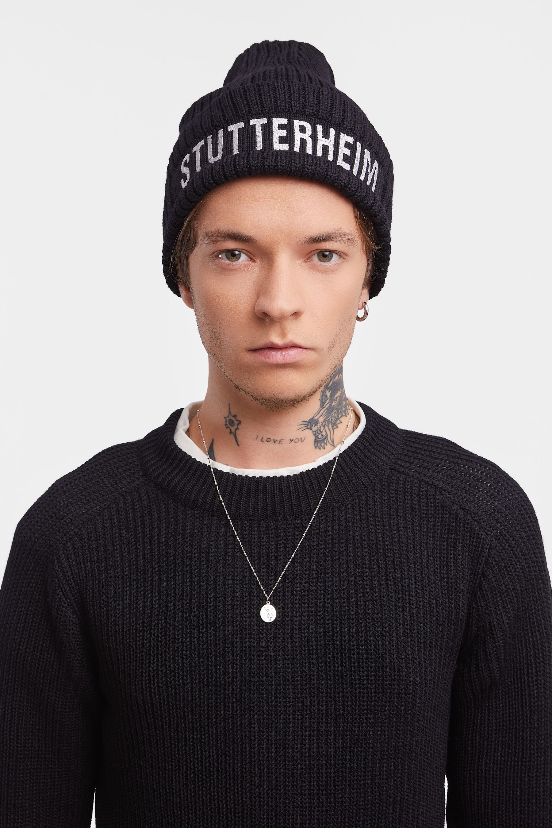 stutterheim big l beanie black accessories hats-and-scarves beanies