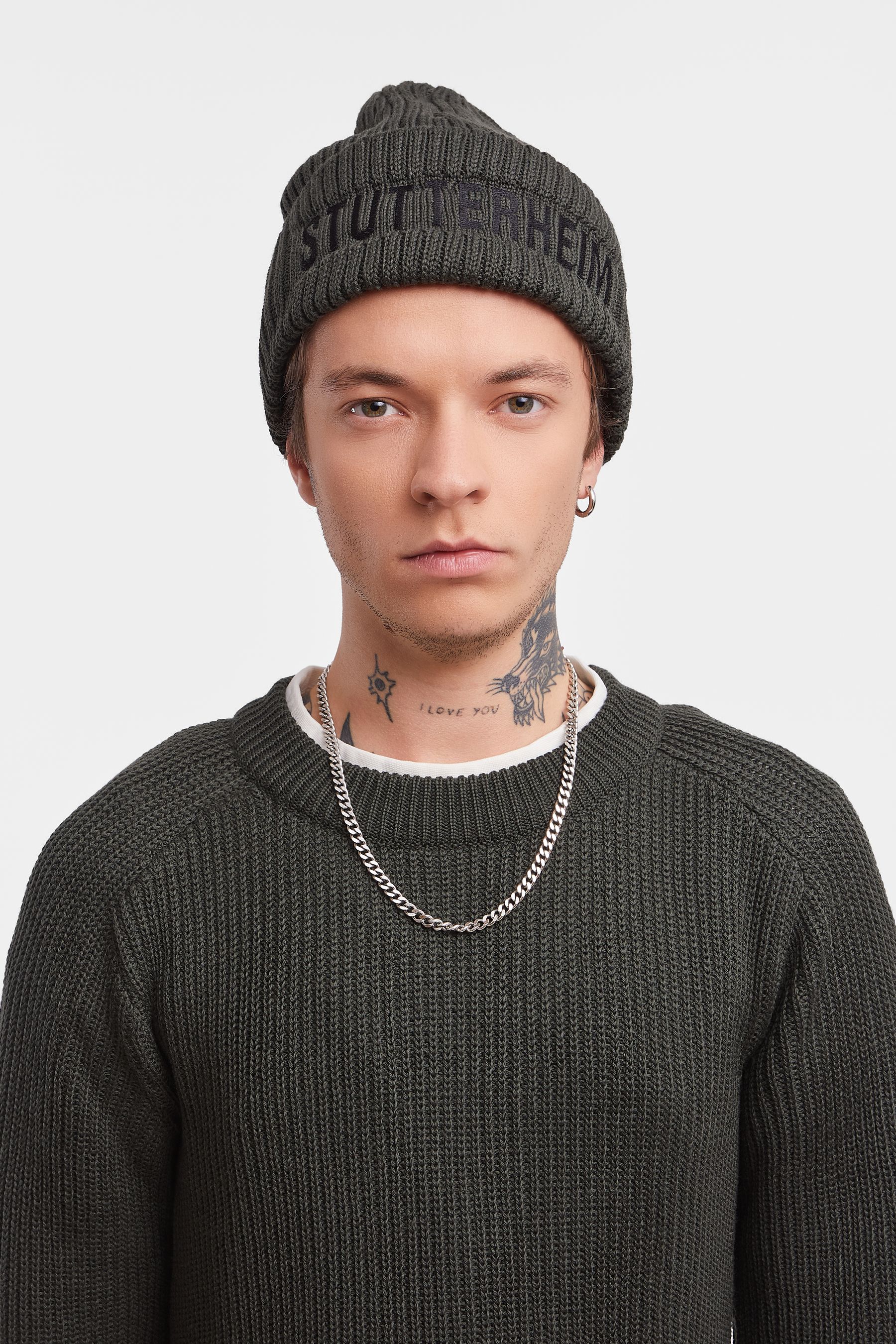 stutterheim big l beanie green accessories hats-and-scarves beanies