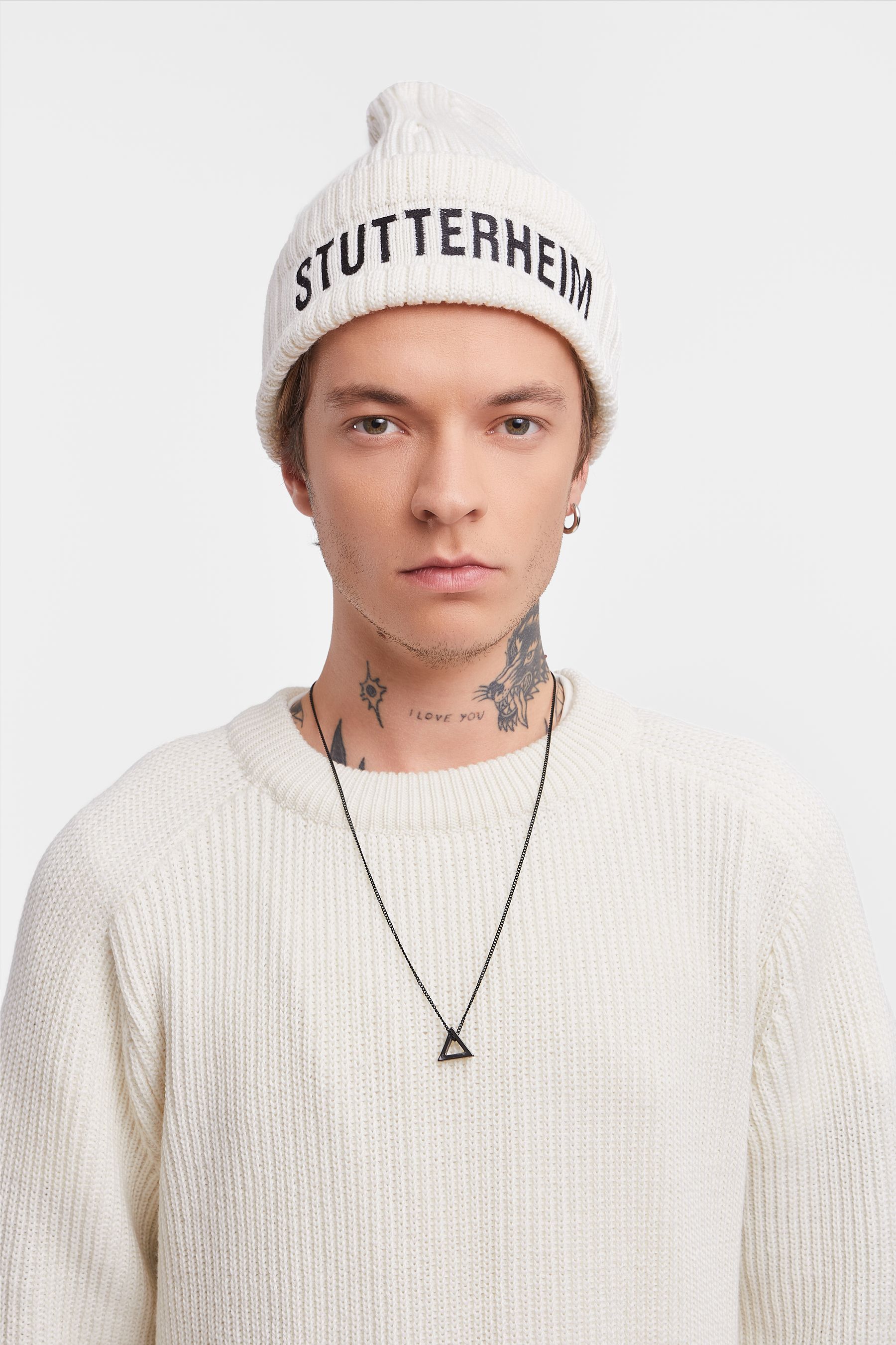stutterheim big l beanie off-white accessories hats-and-scarves beanies