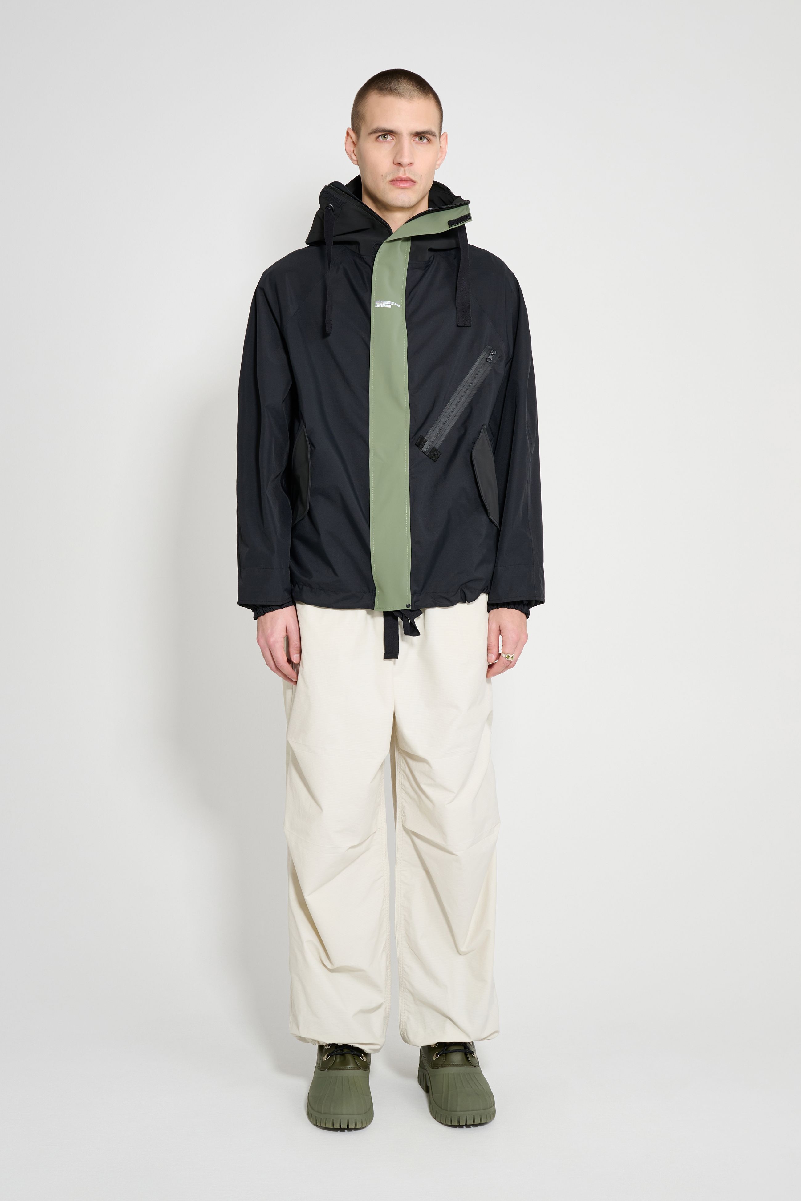 stutterheim birka hooded jacket black men jackets