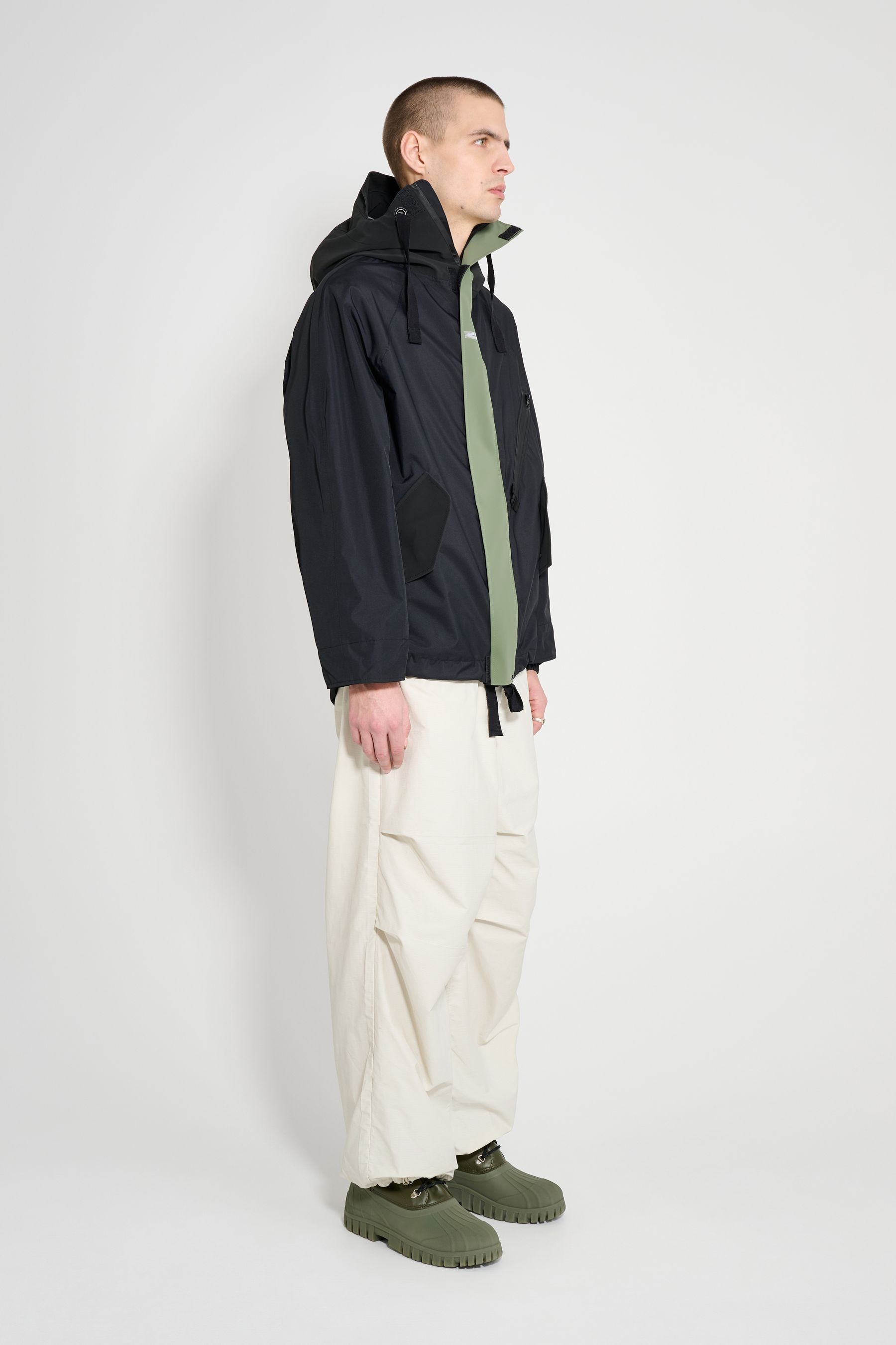 stutterheim birka hooded jacket black men jackets