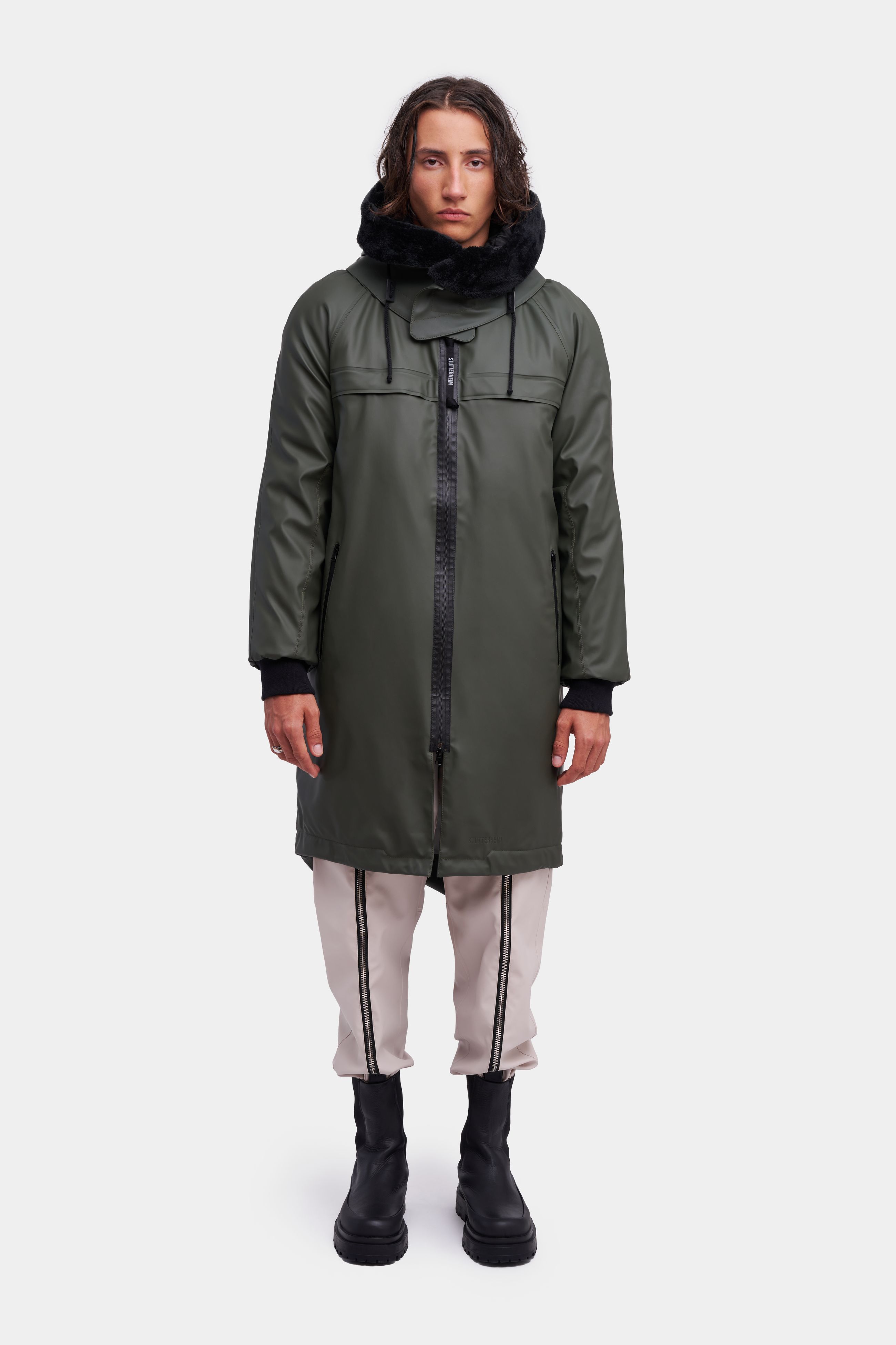 stutterheim kalix parka green men jackets winter-coats