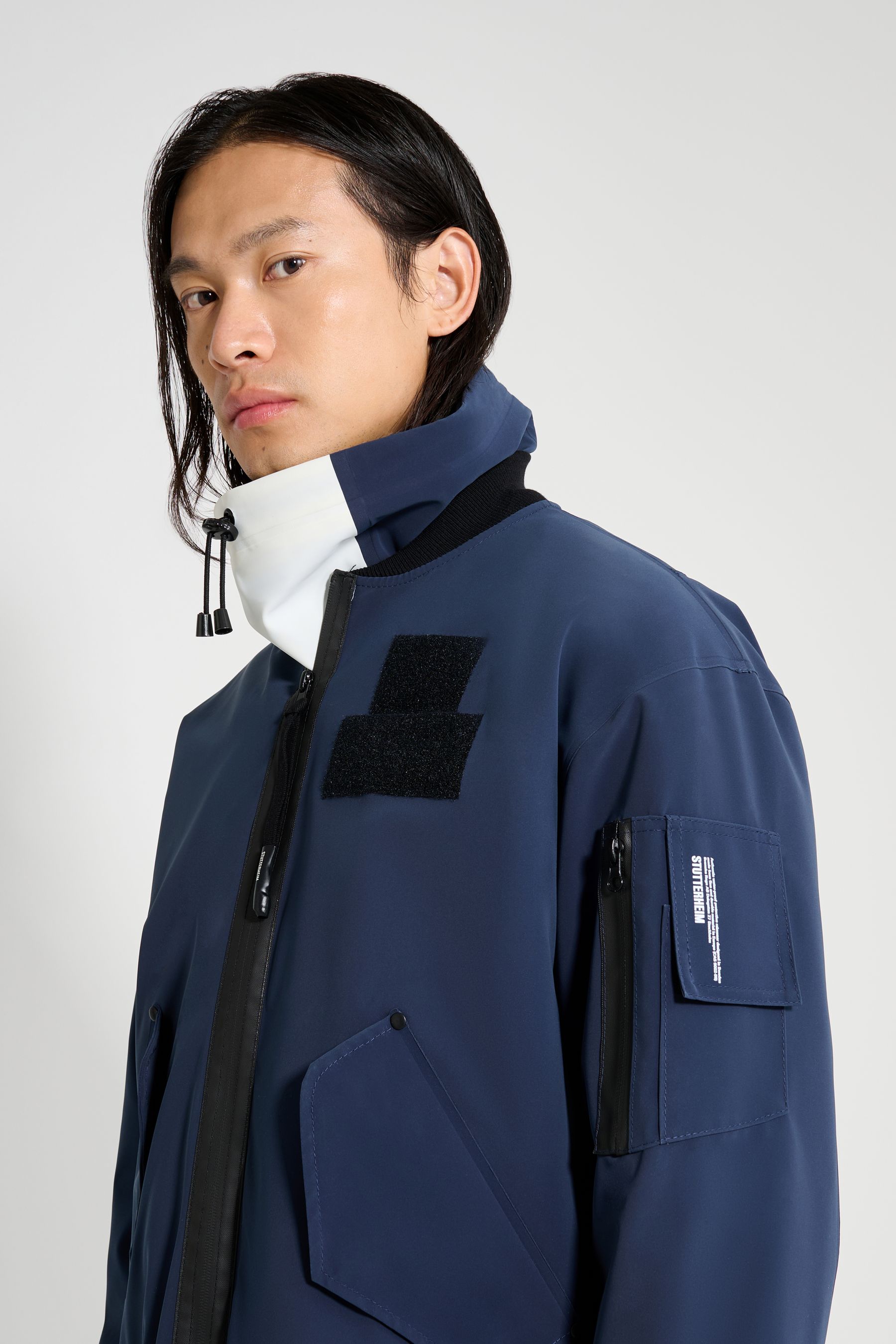stutterheim bredsand winter bomber jacket navy men jackets
