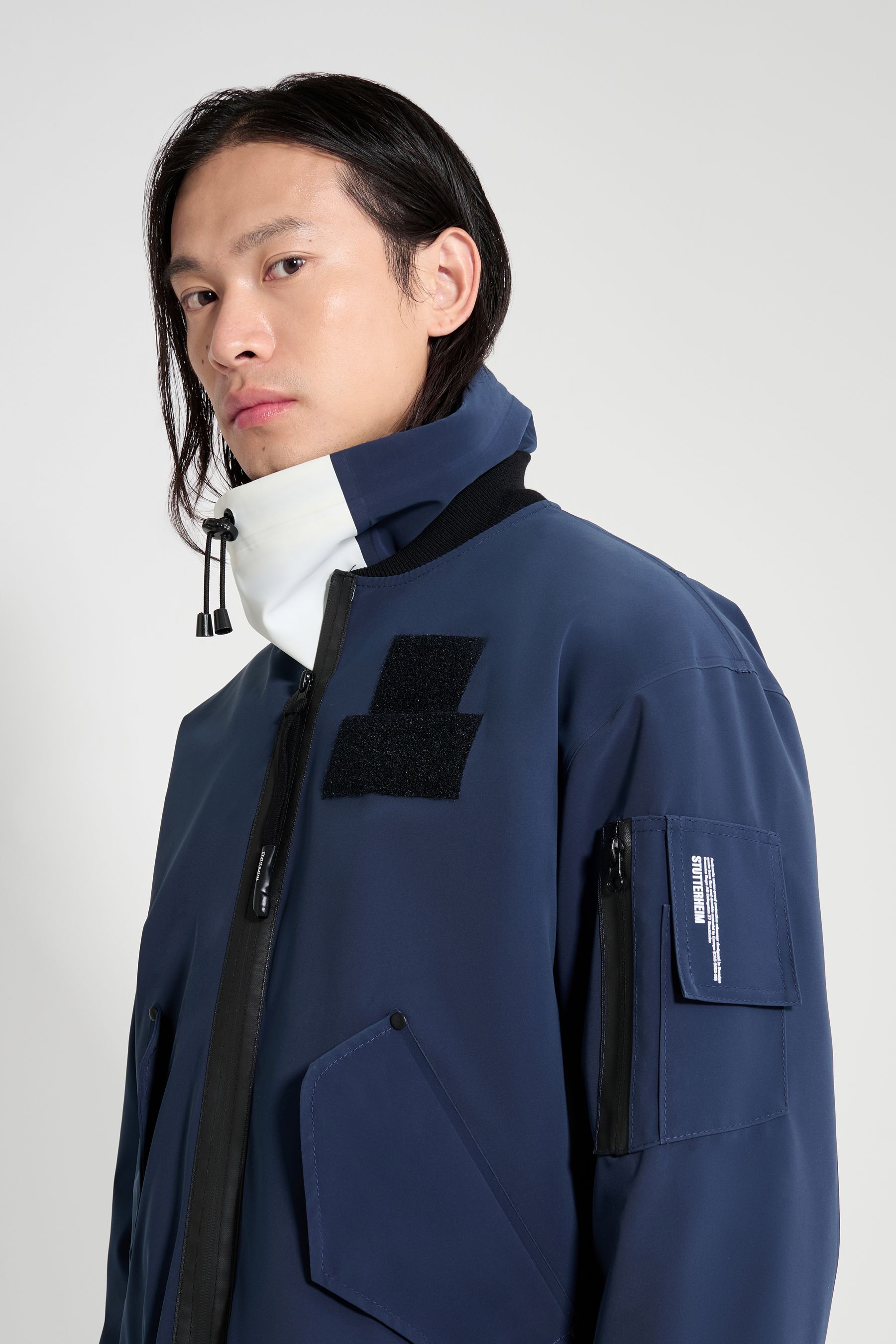 stutterheim bredsand winter bomber jacket navy men jackets