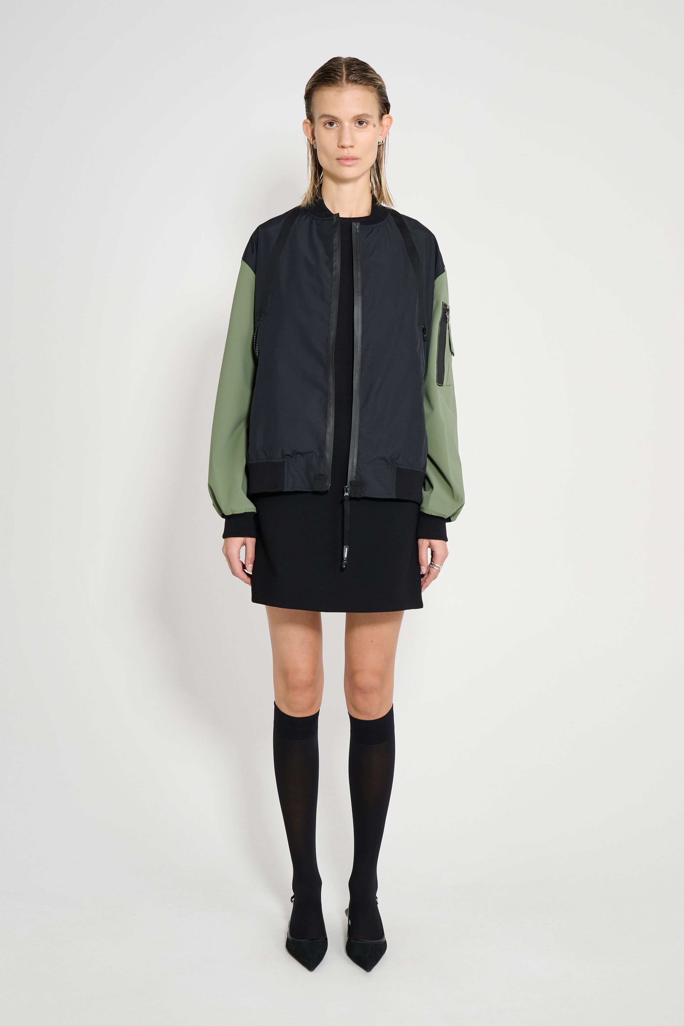 stutterheim bredsand zip bomber jacket black women jackets