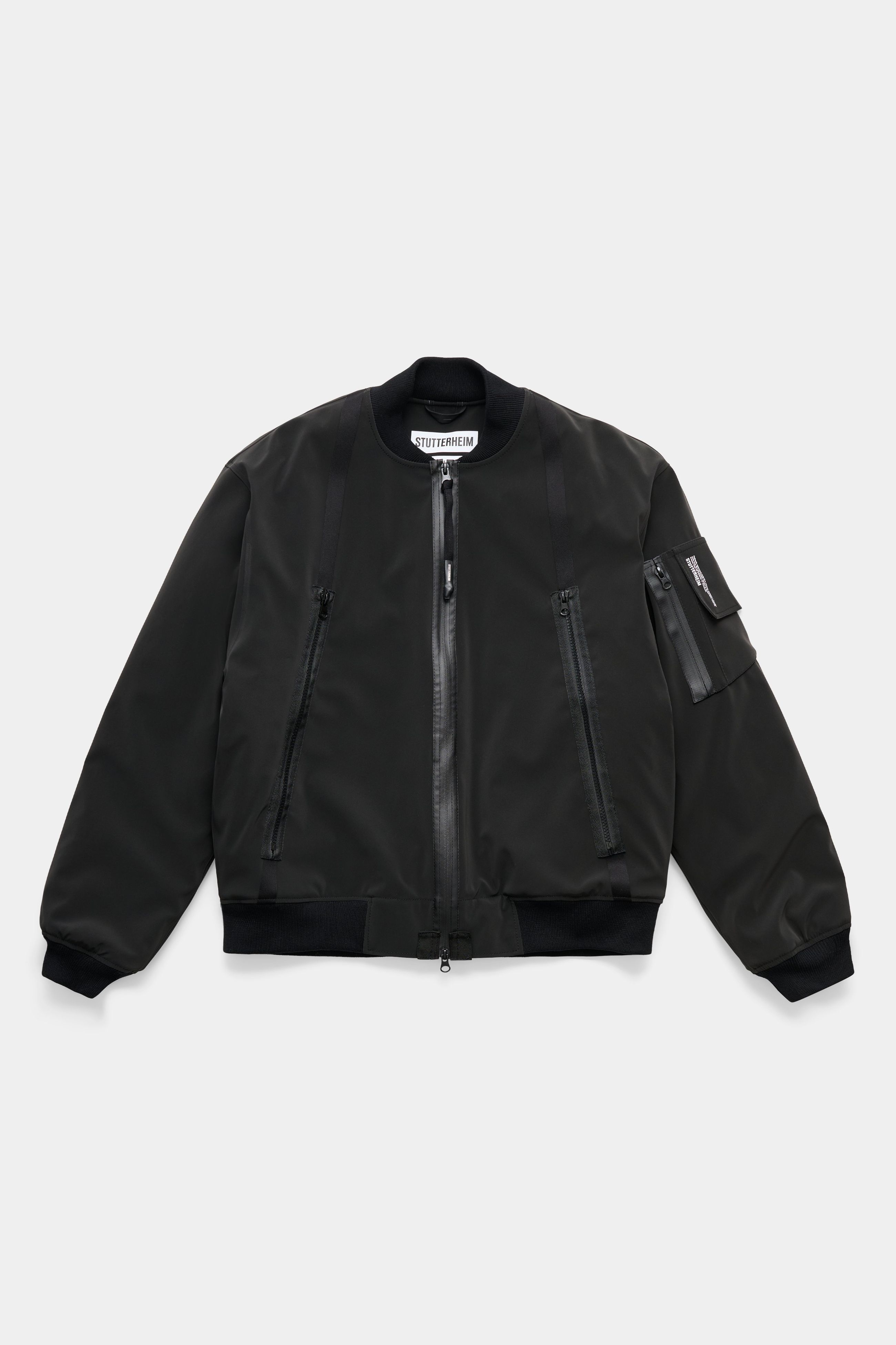 stutterheim bredsand zip winter bomber jacket black men jackets
