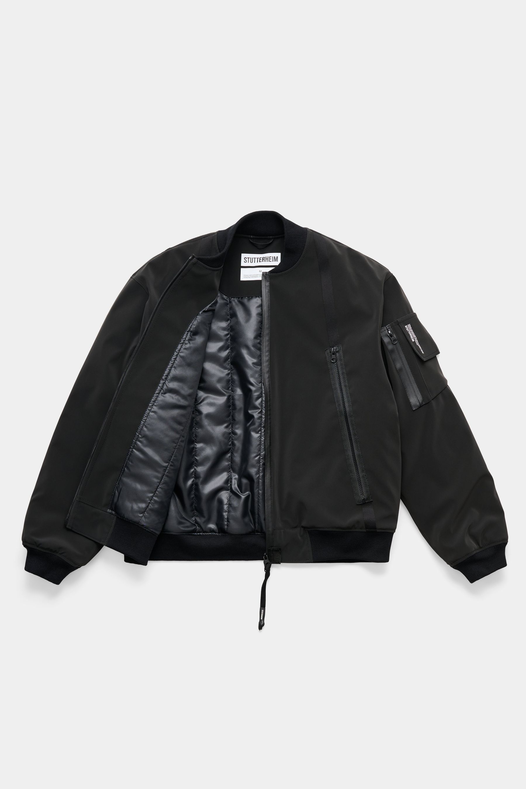 stutterheim bredsand zip winter bomber jacket black men jackets