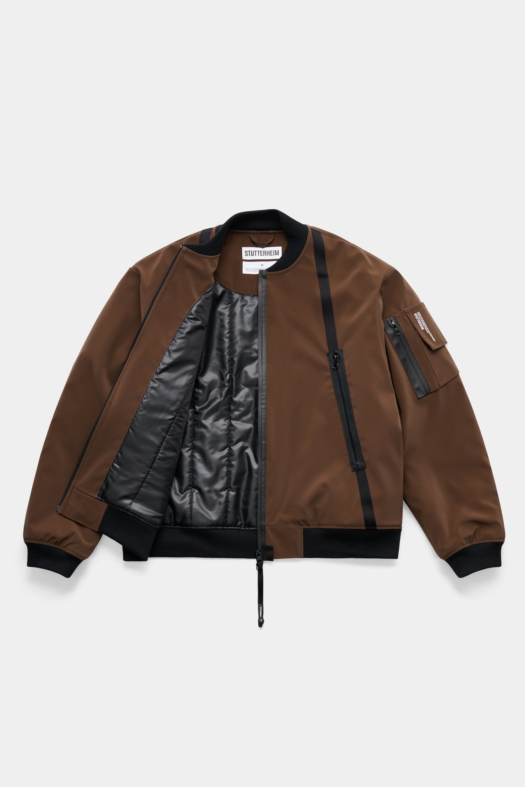 stutterheim bredsand zip winter bomber jacket brown men jackets