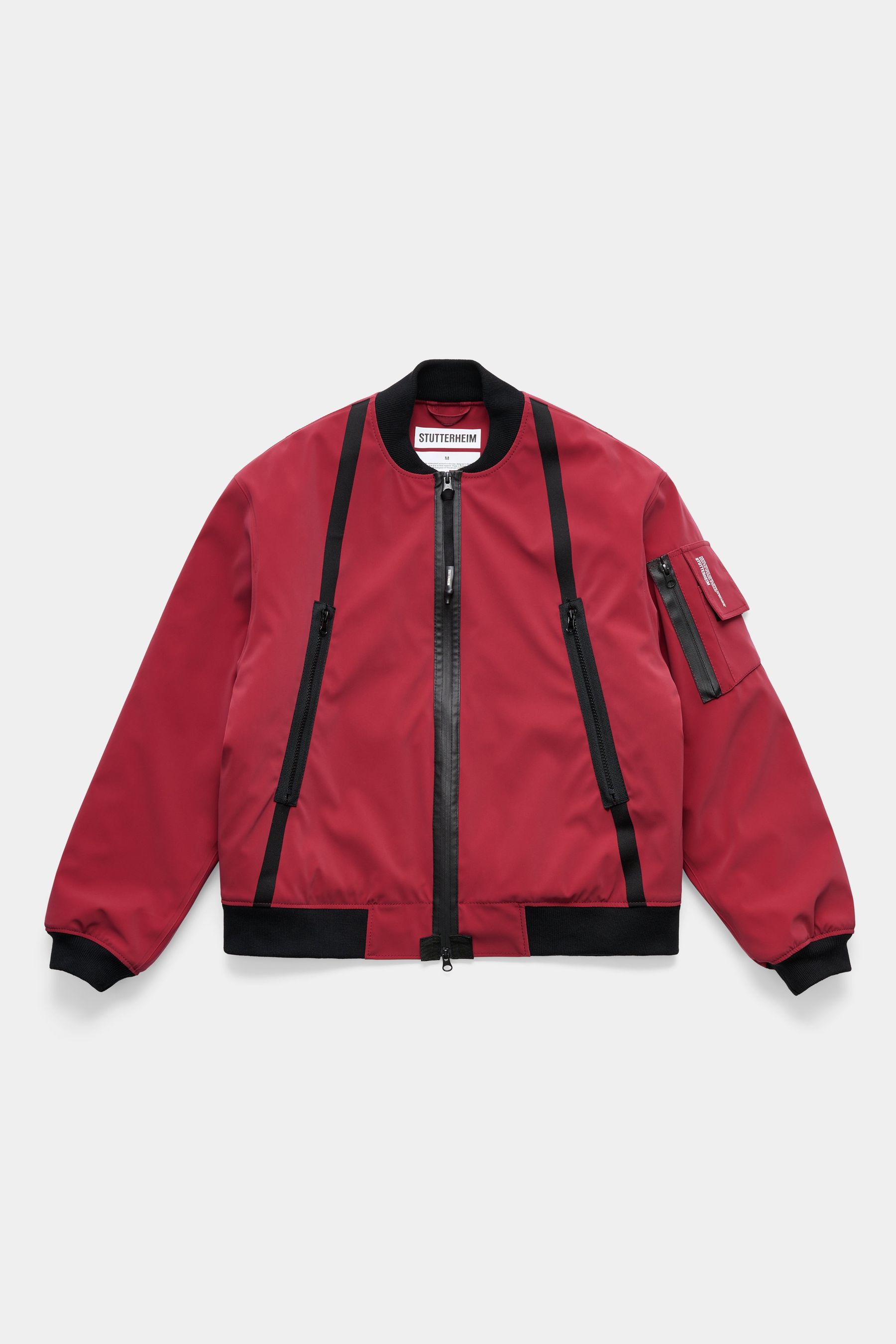 stutterheim bredsand zip winter bomber jacket burgundy men jackets