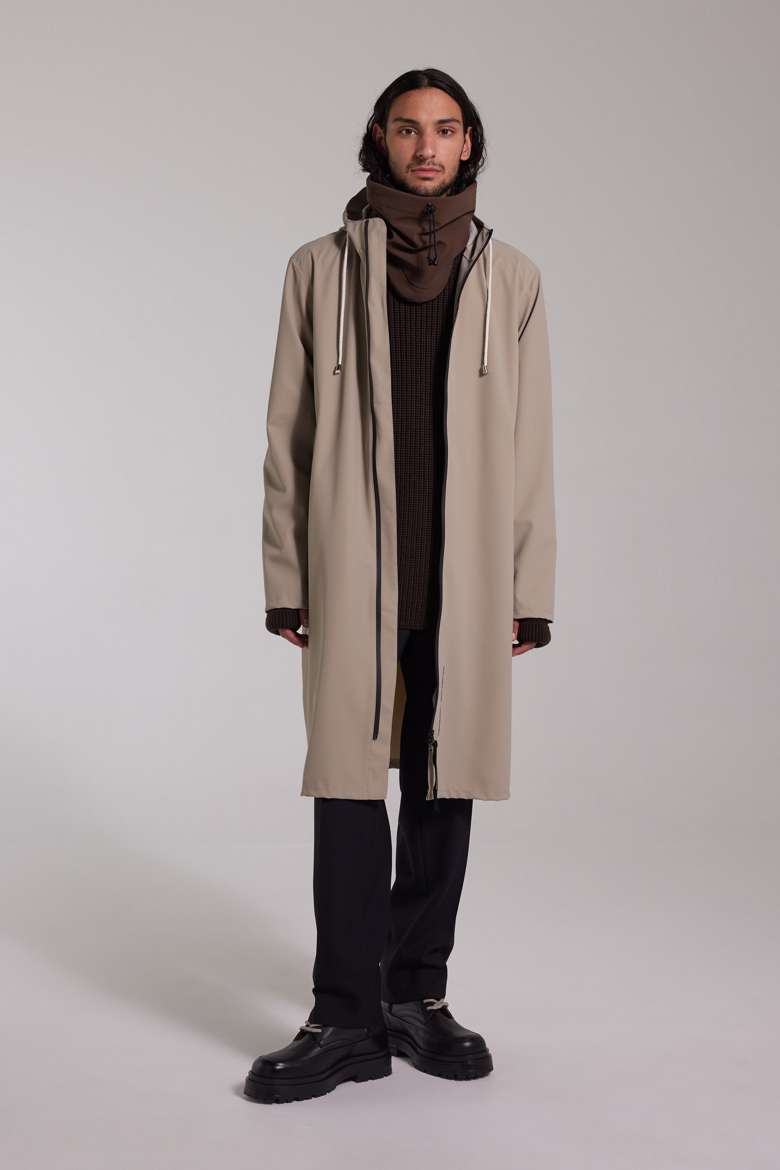 stutterheim camden lightweight matte parka potato men jackets parkas