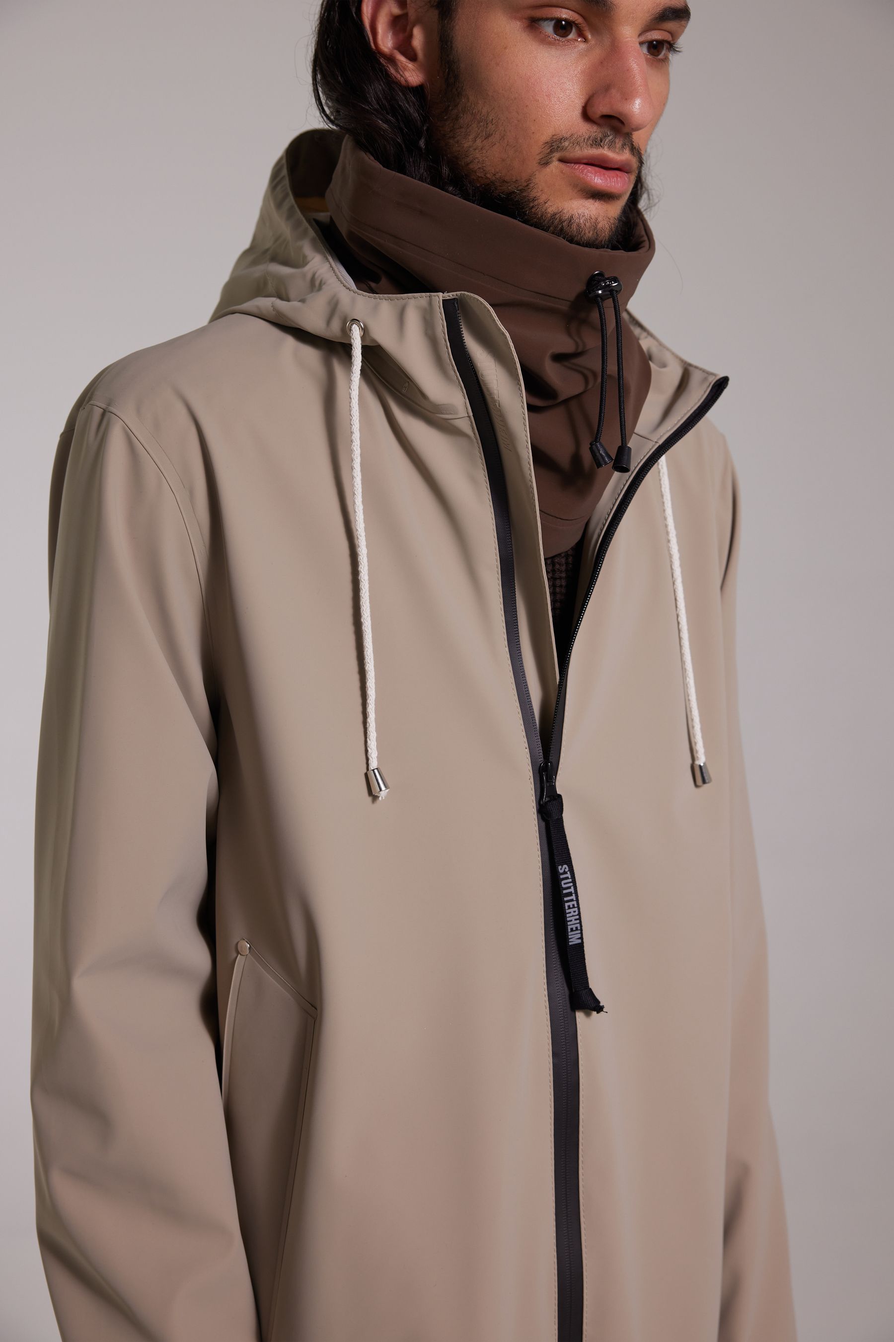stutterheim camden lightweight matte parka potato men jackets parkas