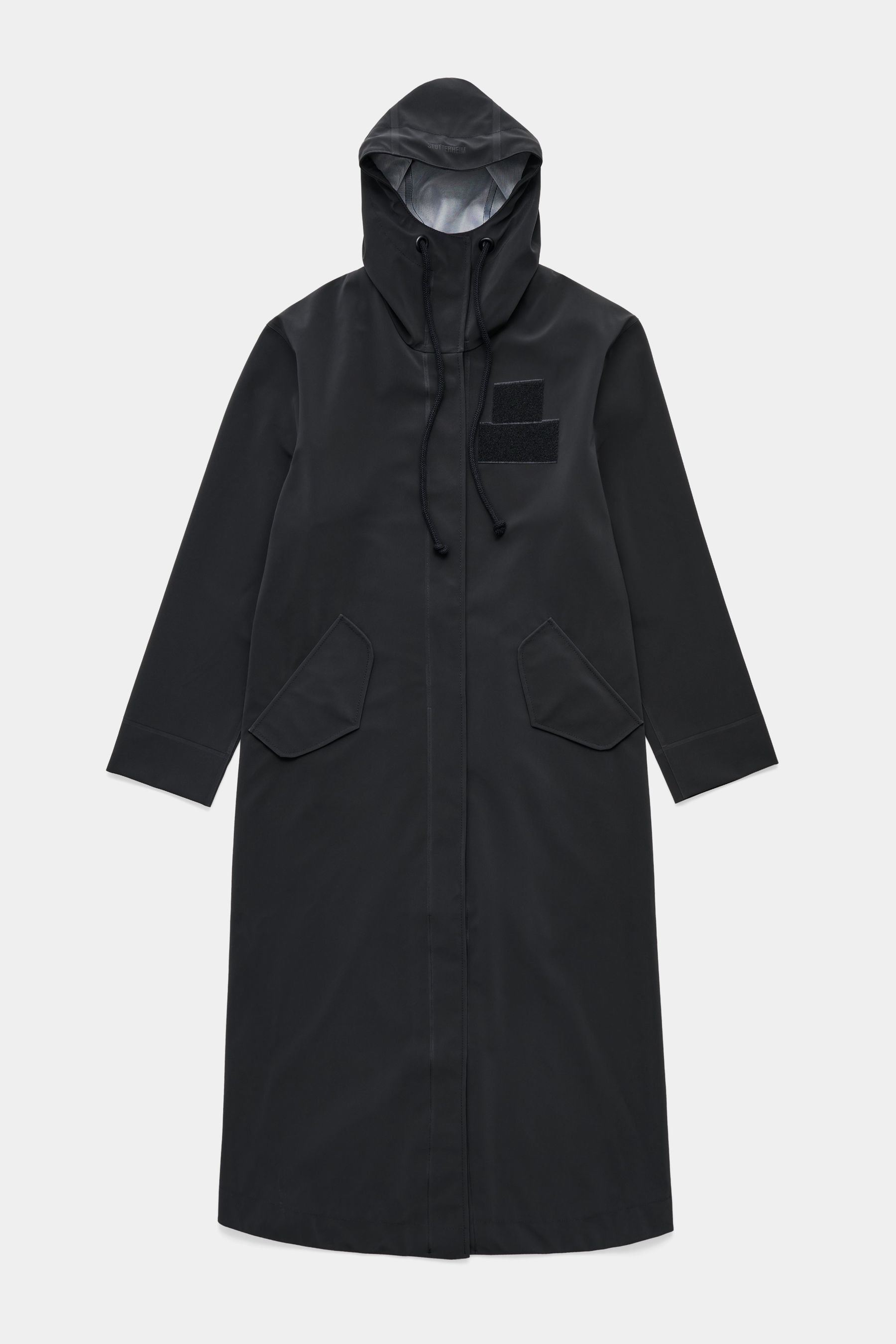 stutterheim chatham matte raincoat black women jackets long-raincoats