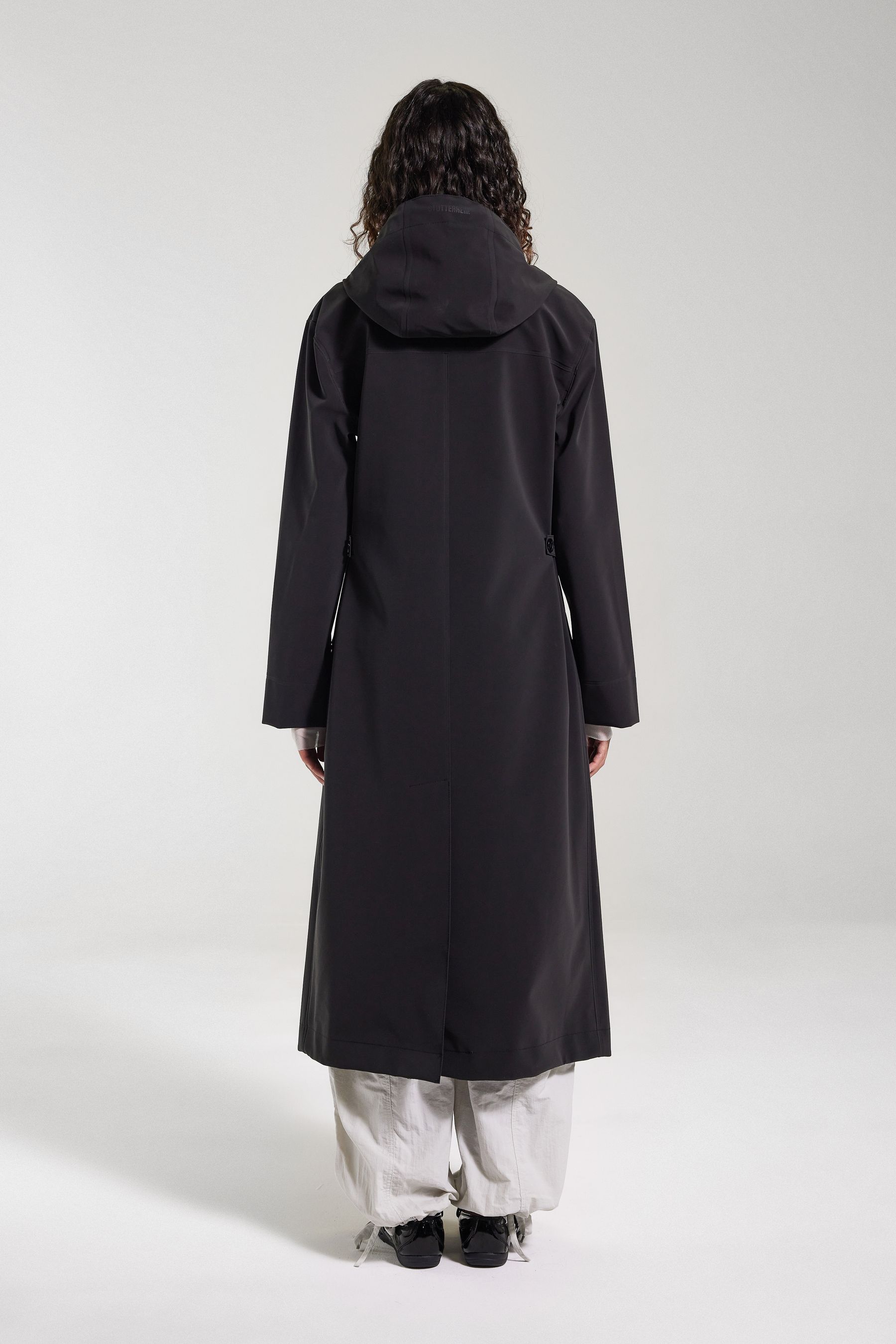 stutterheim chatham matte raincoat black women jackets long-raincoats