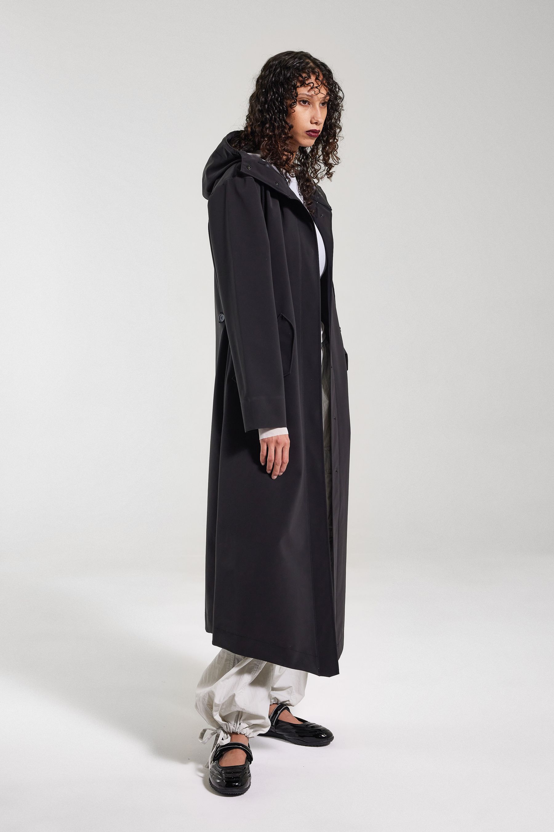 stutterheim chatham matte raincoat black women jackets long-raincoats