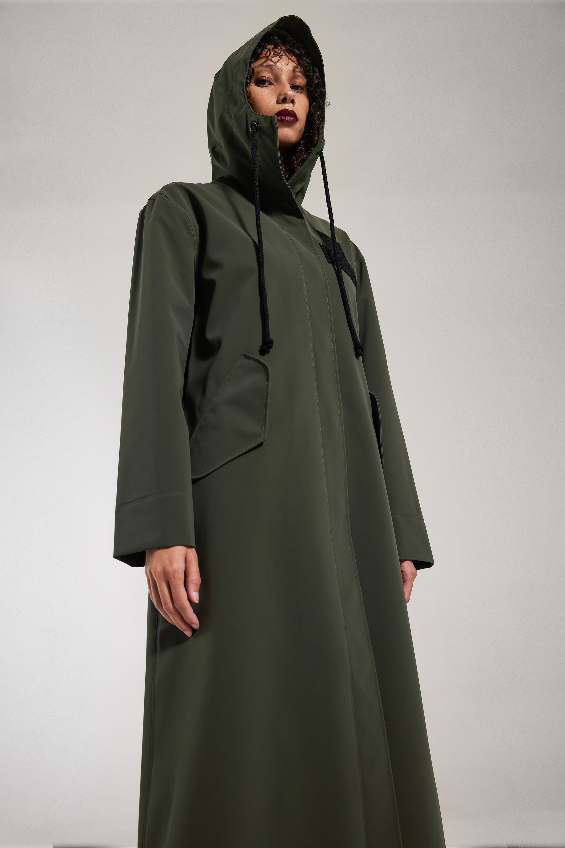 stutterheim chatham matte raincoat green women jackets long-raincoats