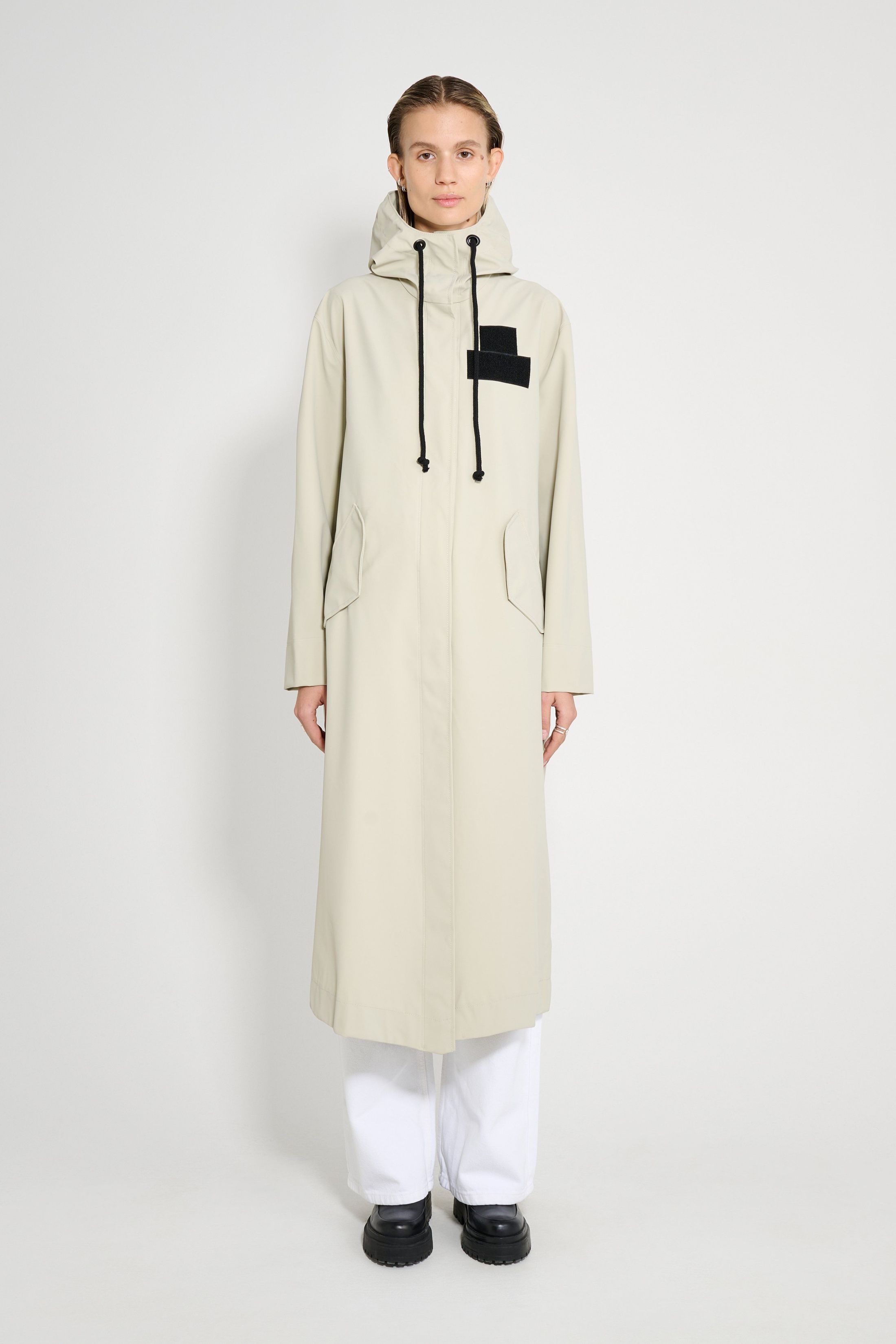 stutterheim chatham matte raincoat pelican women jackets long-raincoats