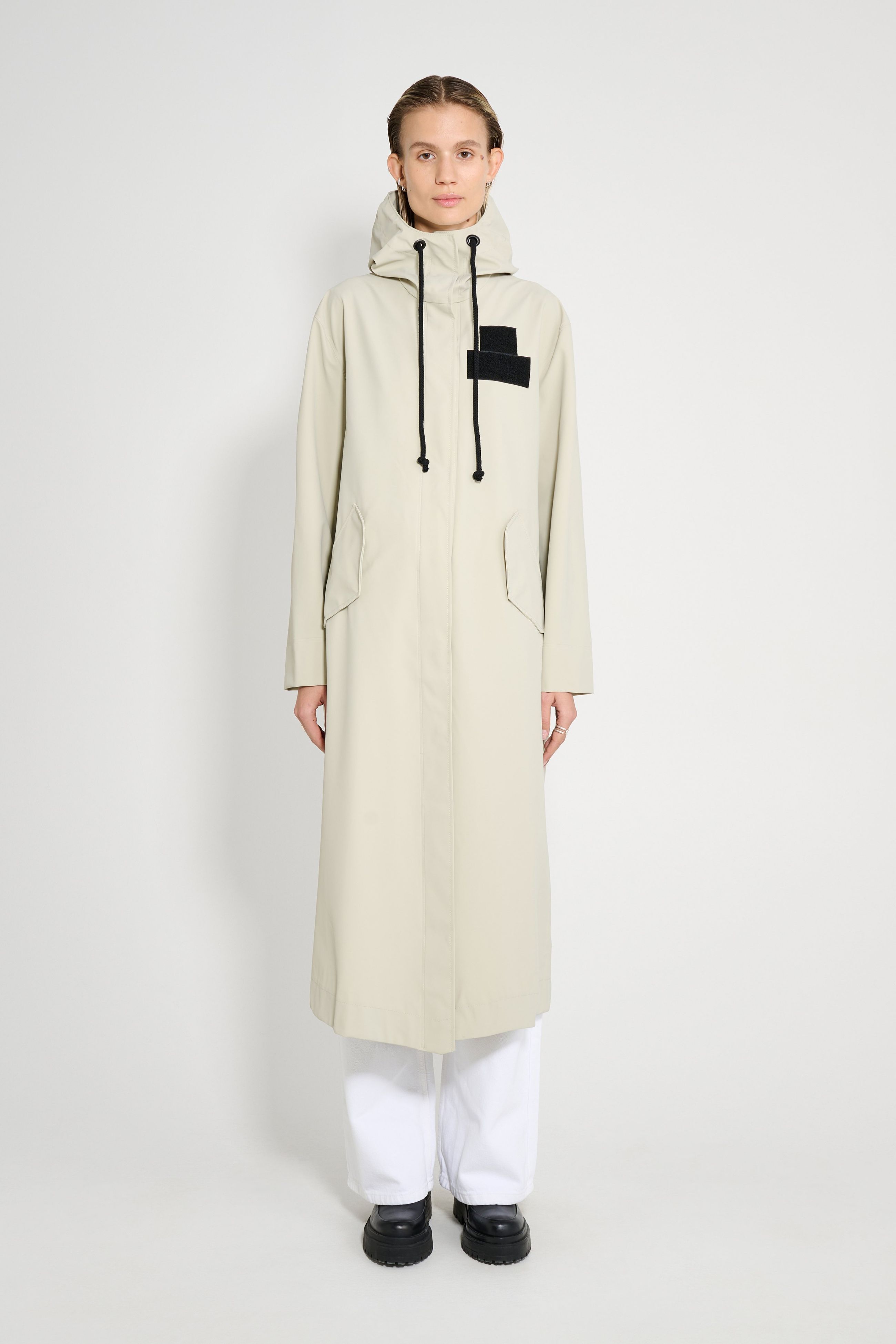 stutterheim chatham matte raincoat pelican women jackets long-raincoats