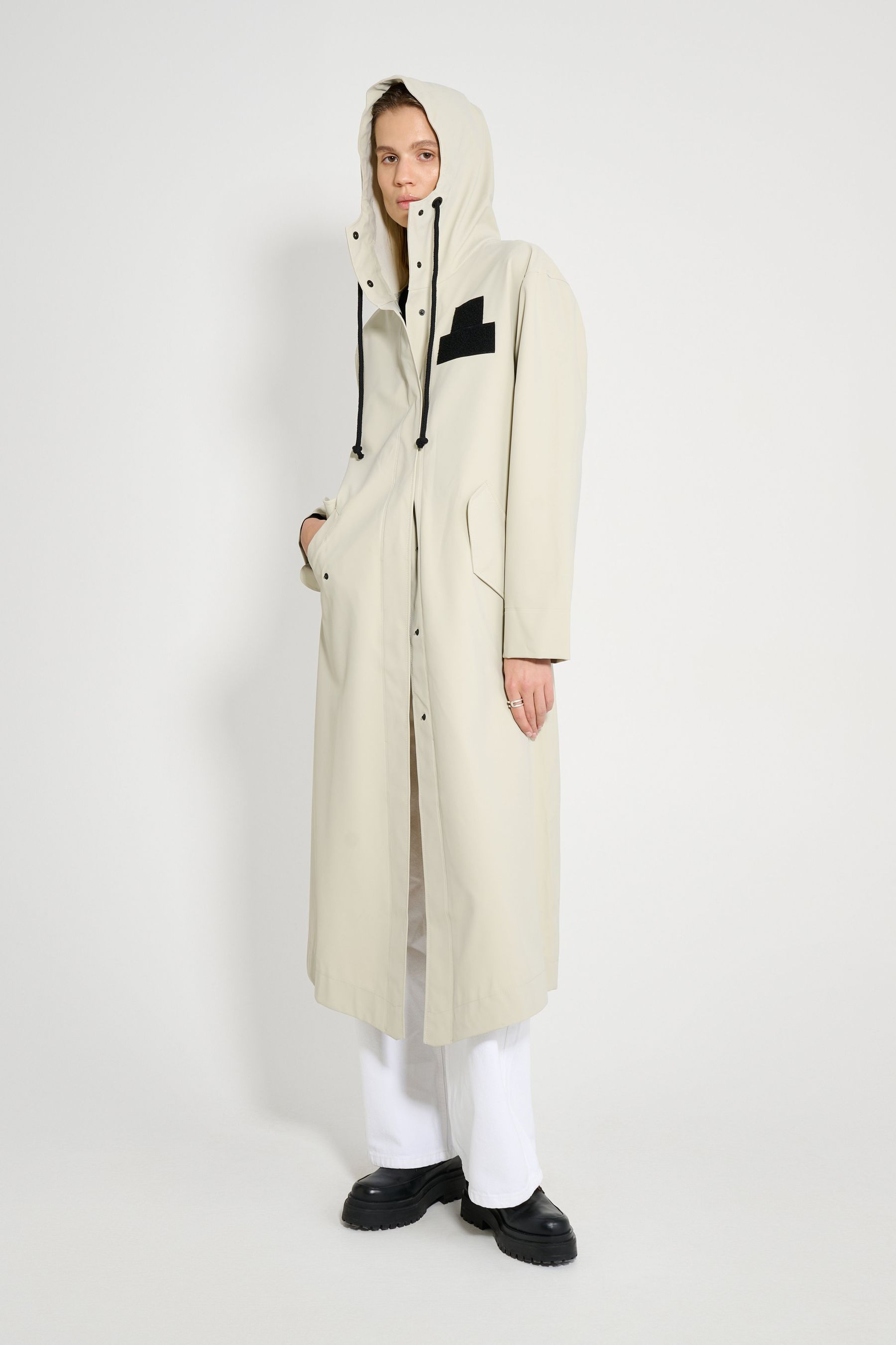 stutterheim chatham matte raincoat pelican women jackets long-raincoats