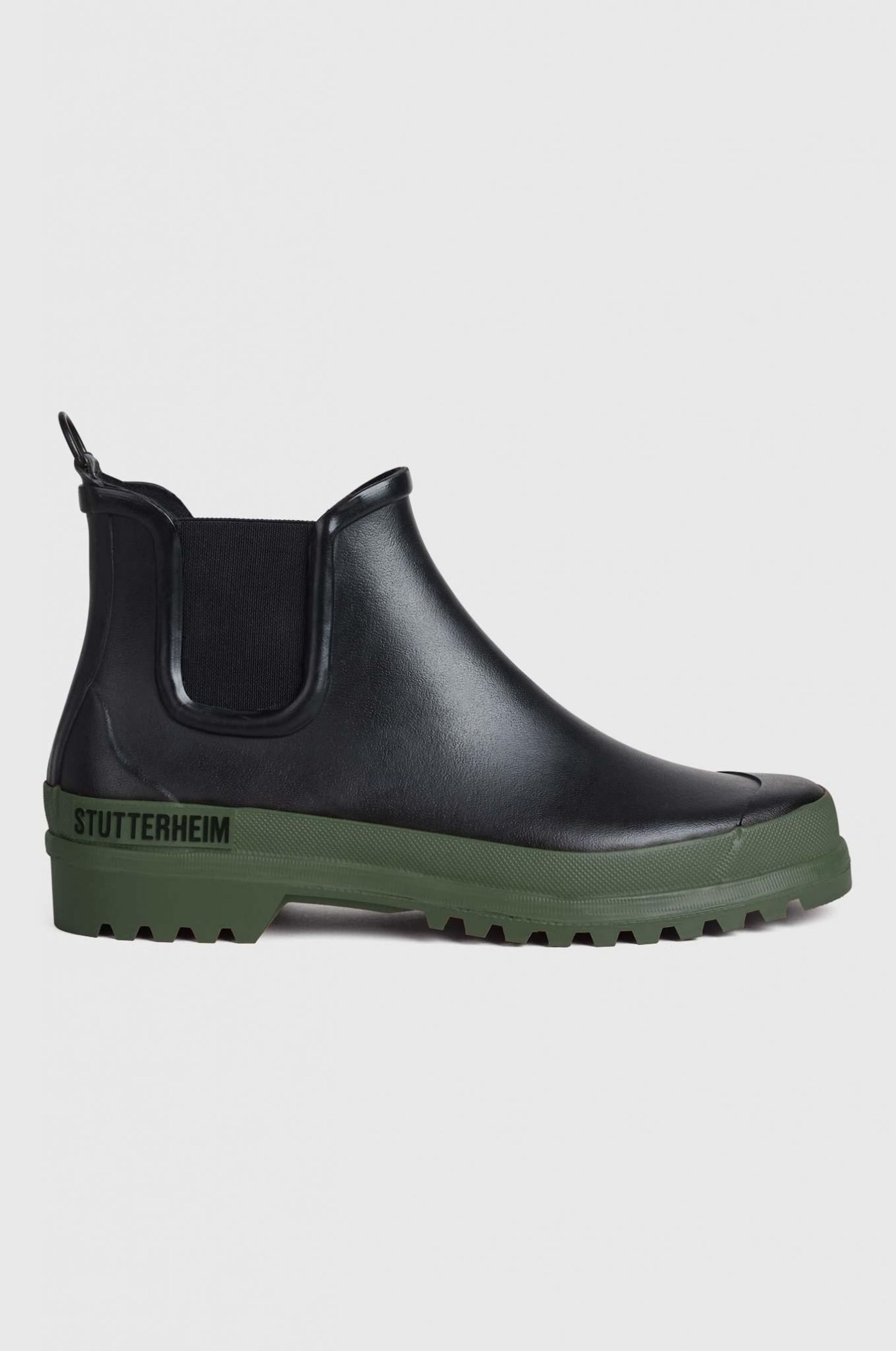 stutterheim chelsea rainwalker black/green footwear rain-boots
