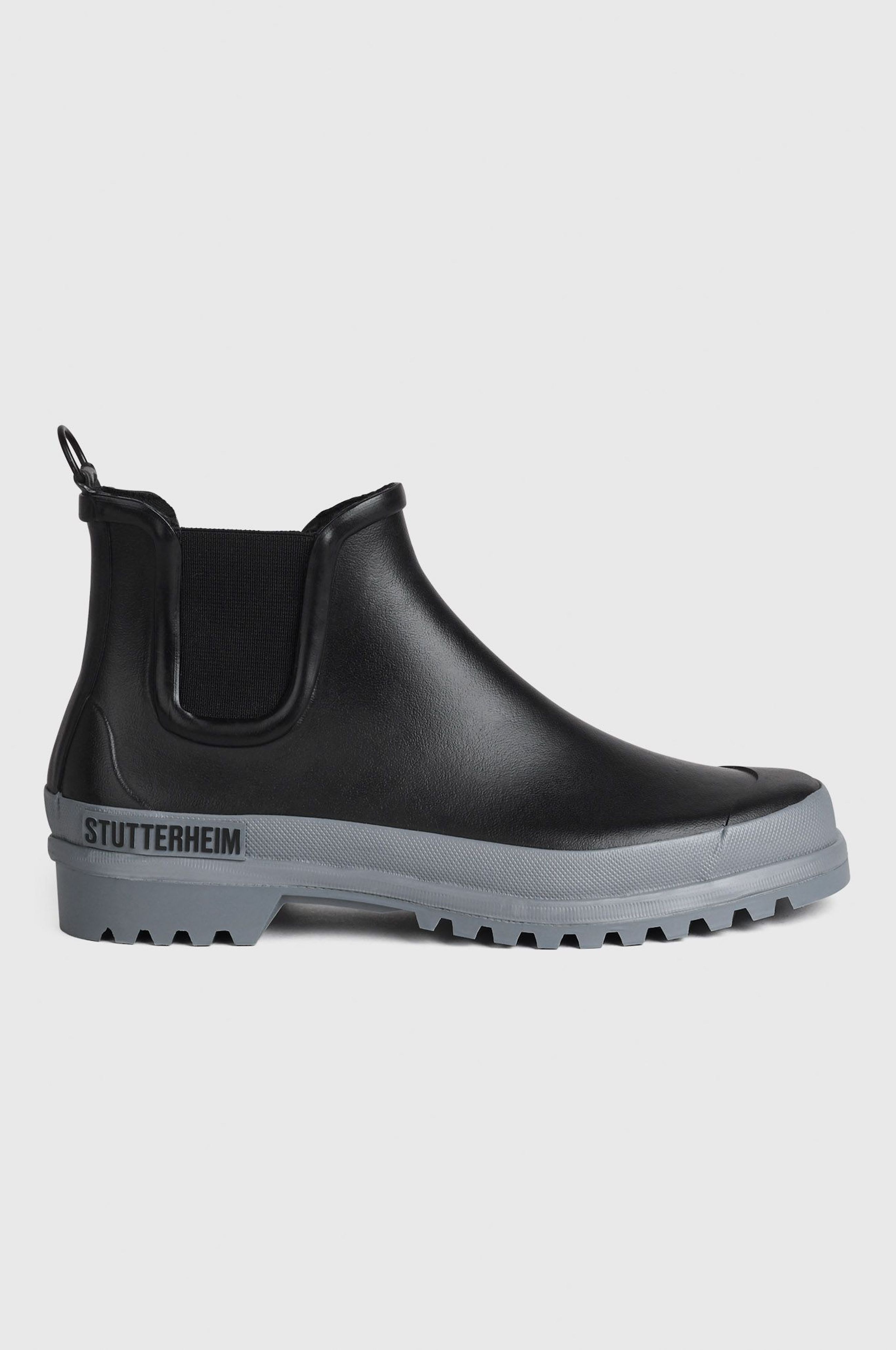 stutterheim chelsea rainwalker black/grey footwear rain-boots