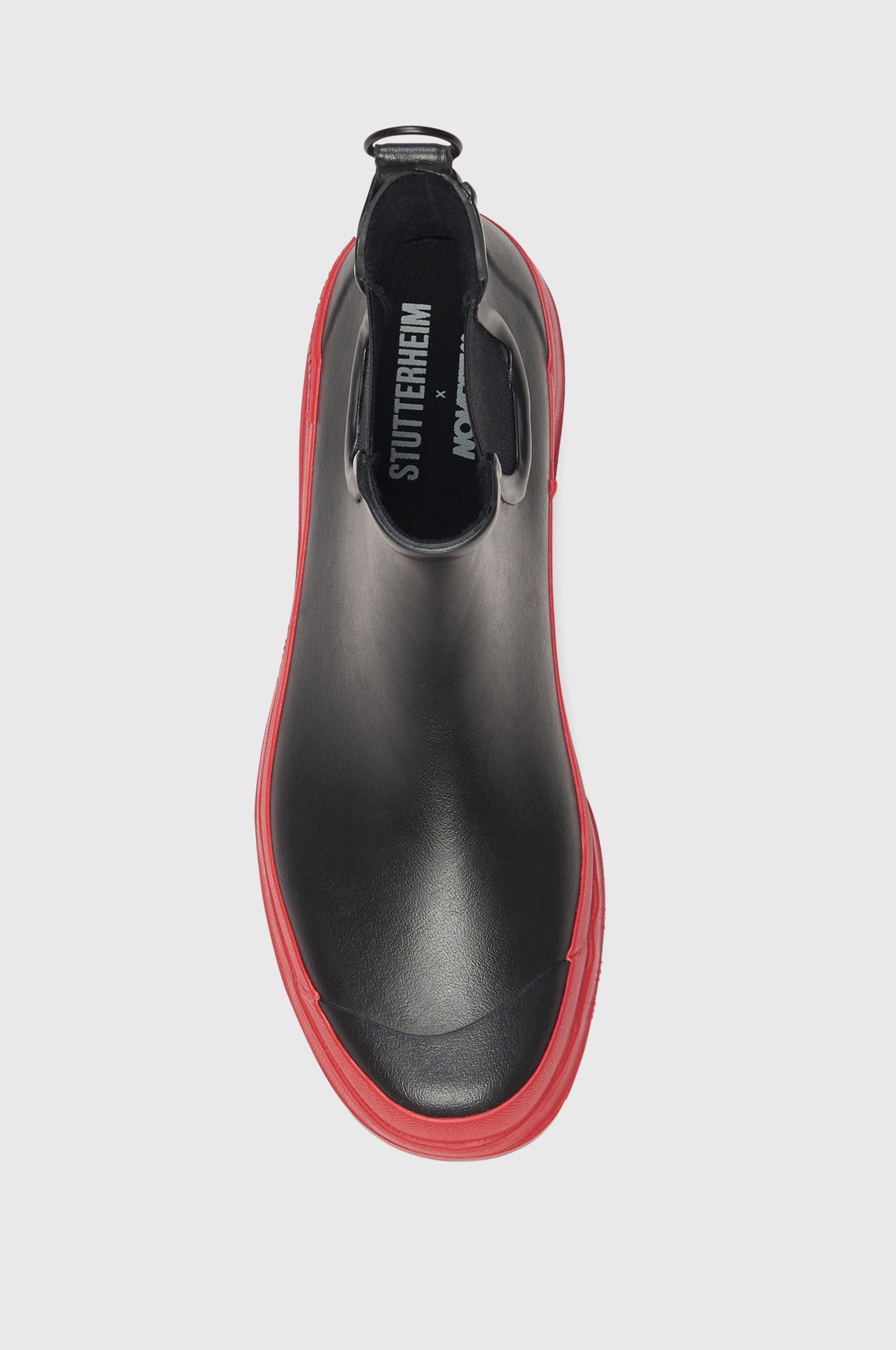 stutterheim chelsea rainwalker black/red footwear rain-boots